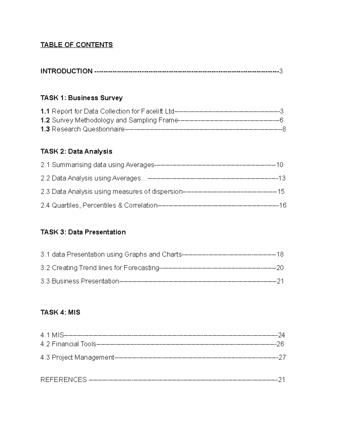 BDM1 Business law - TABLE OF CONTENTS INTRODUCTION - 3 TASK 1: Business ...