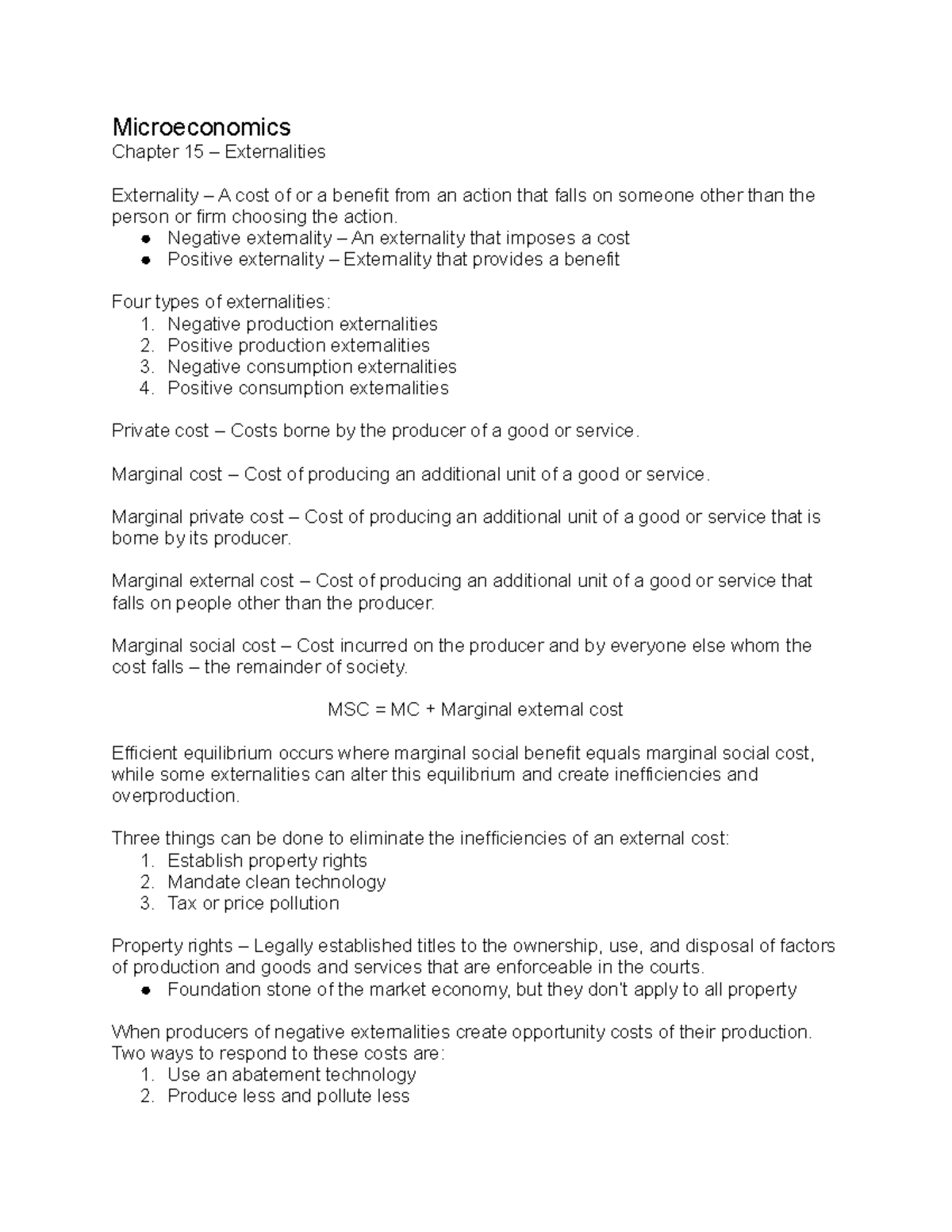 ECON1021 - Textbook Notes - Unit 15 - 2019 - Microeconomics Chapter 15 ...