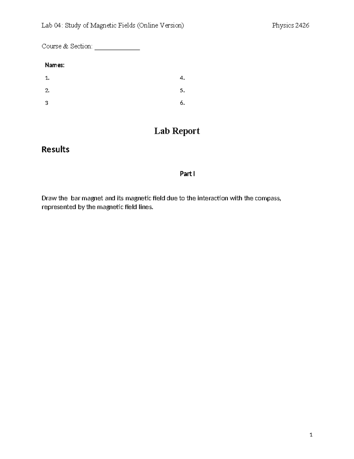 042426Study of fields LAB Report(1) Course & Section