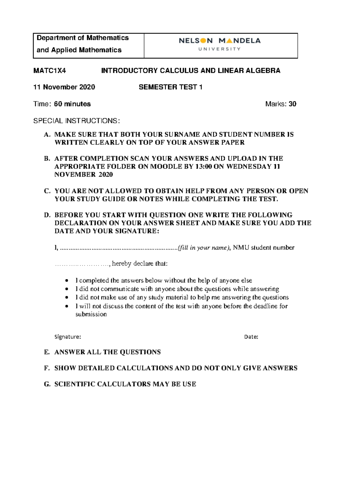 introduction to calculus - Department of Mathematics and Applied ...