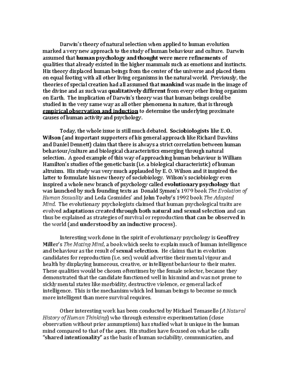 Evolution Chapter 6 Notes Darwin’s theory of natural selection when