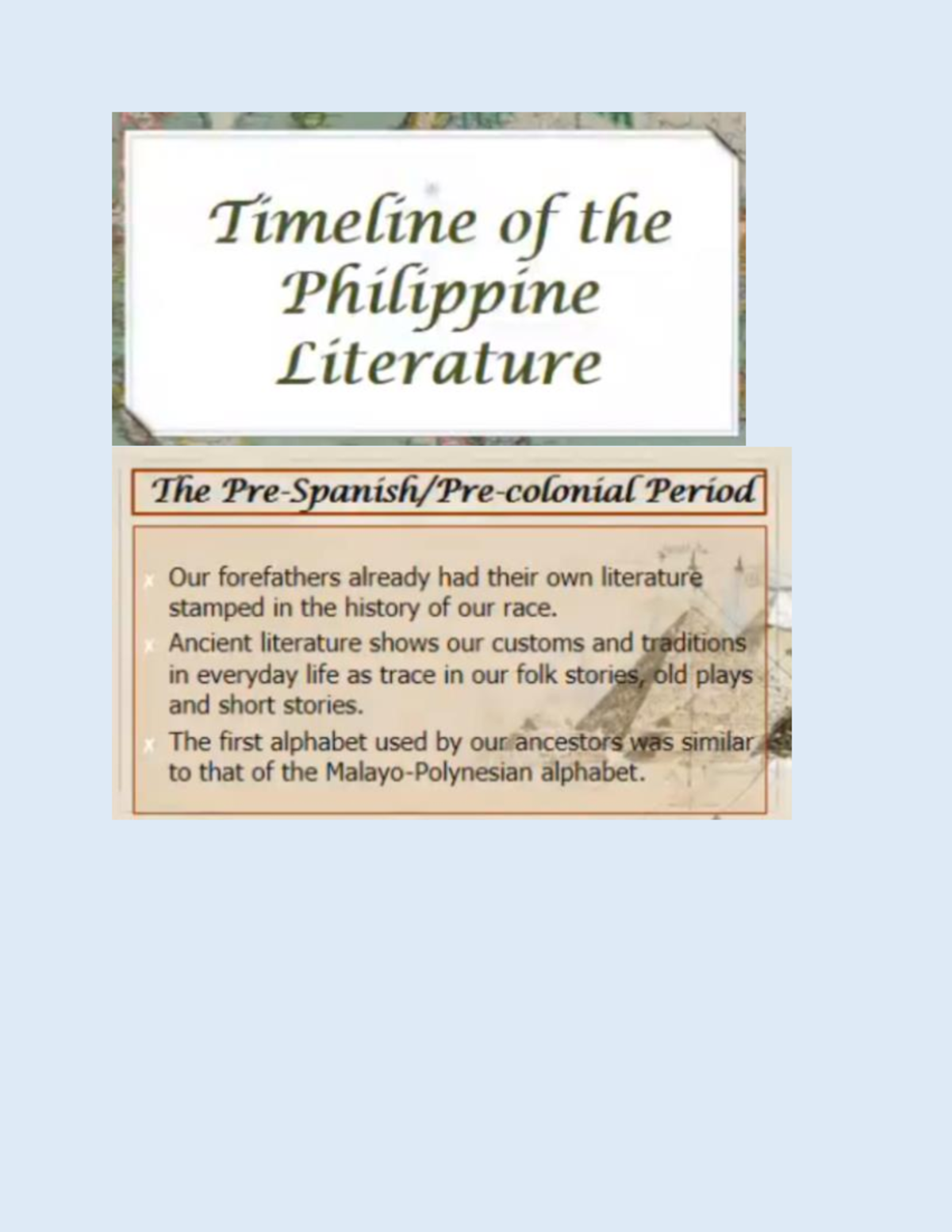 Timeline Of The Philippine Literature 21st Century Literature Studocu