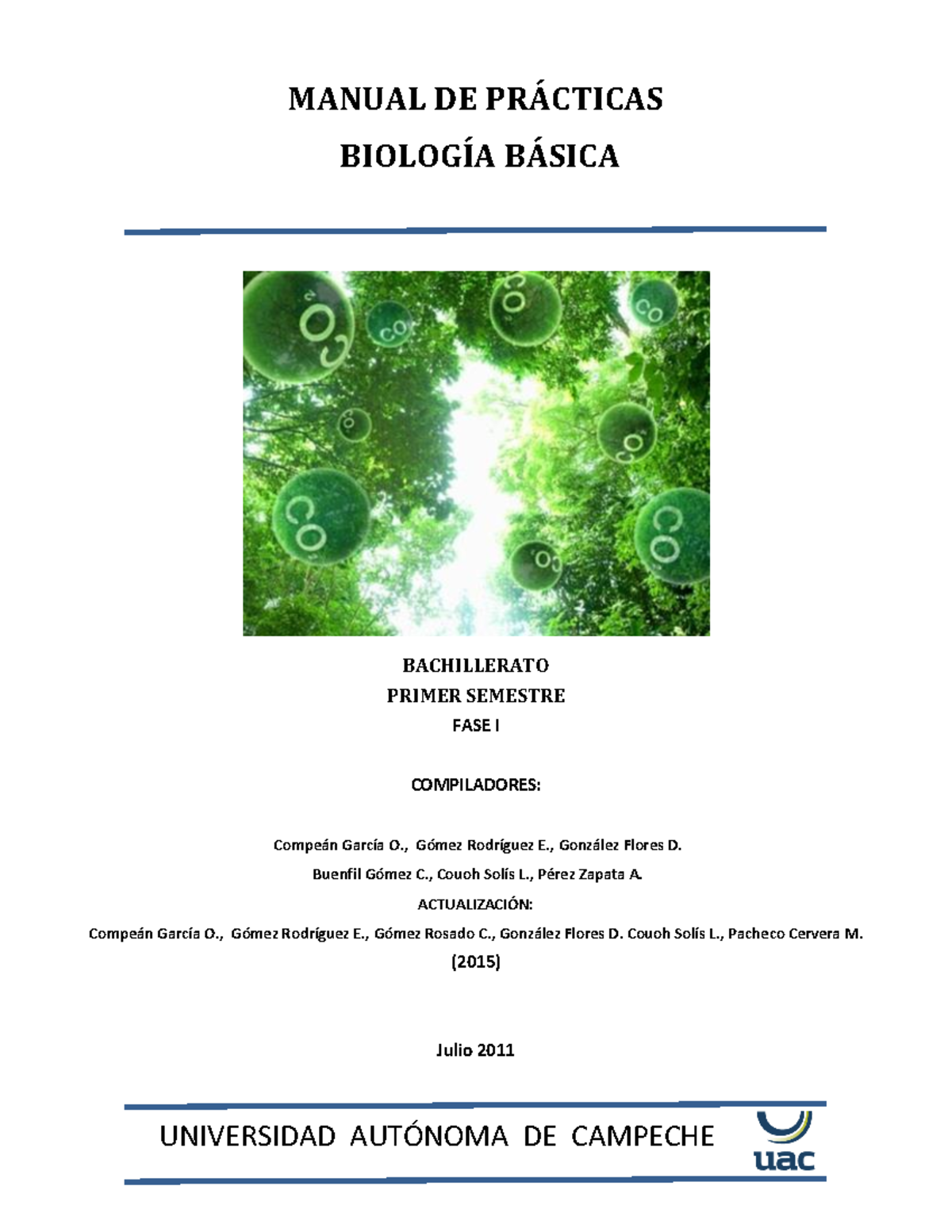 Manual De Practicas De Biología BÁsica Universidad Autonoma De Campeche Uac Manual De Pr 8615