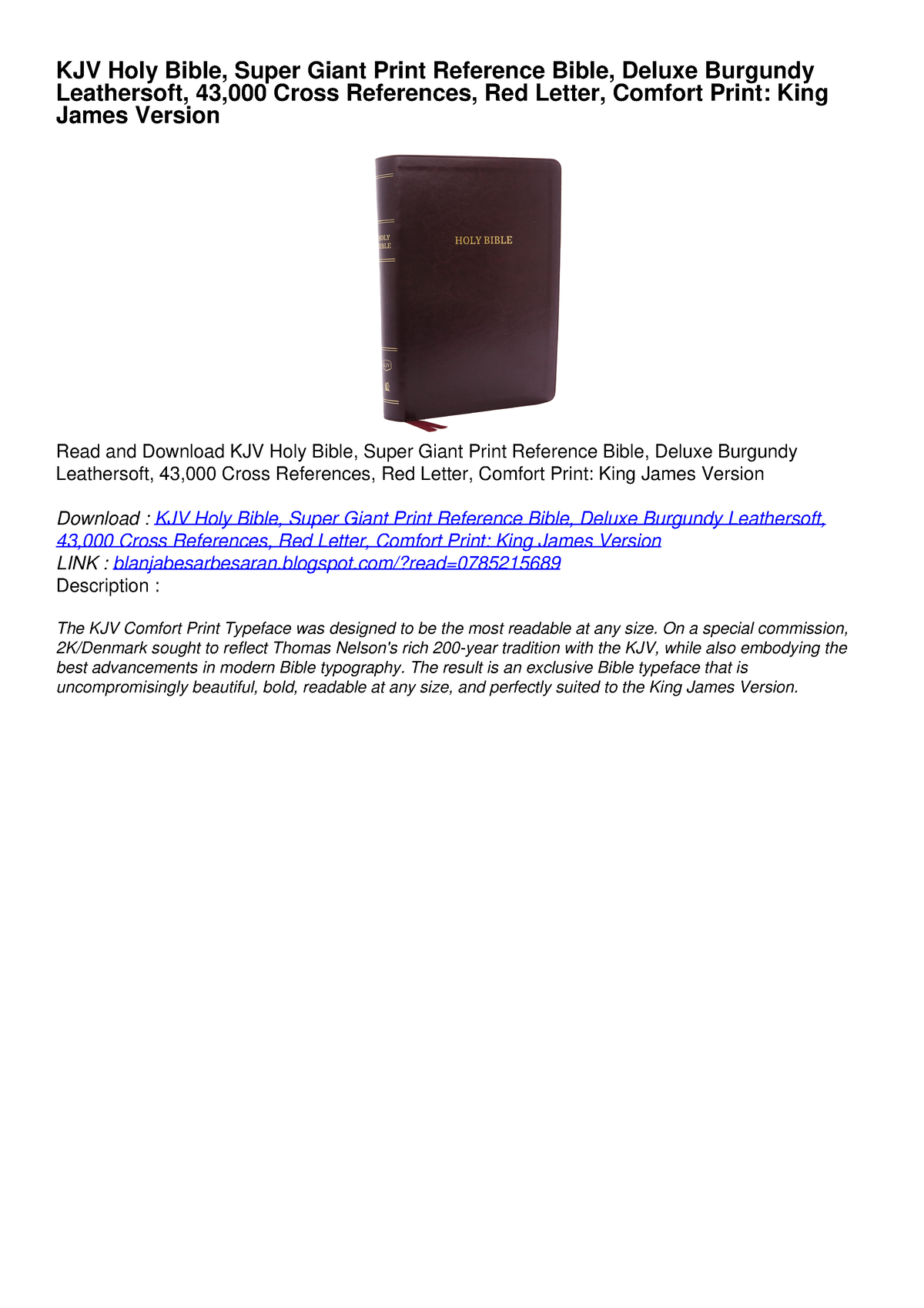 PDF Read Online KJV Holy Bible, Super Giant Print Reference Bible ...