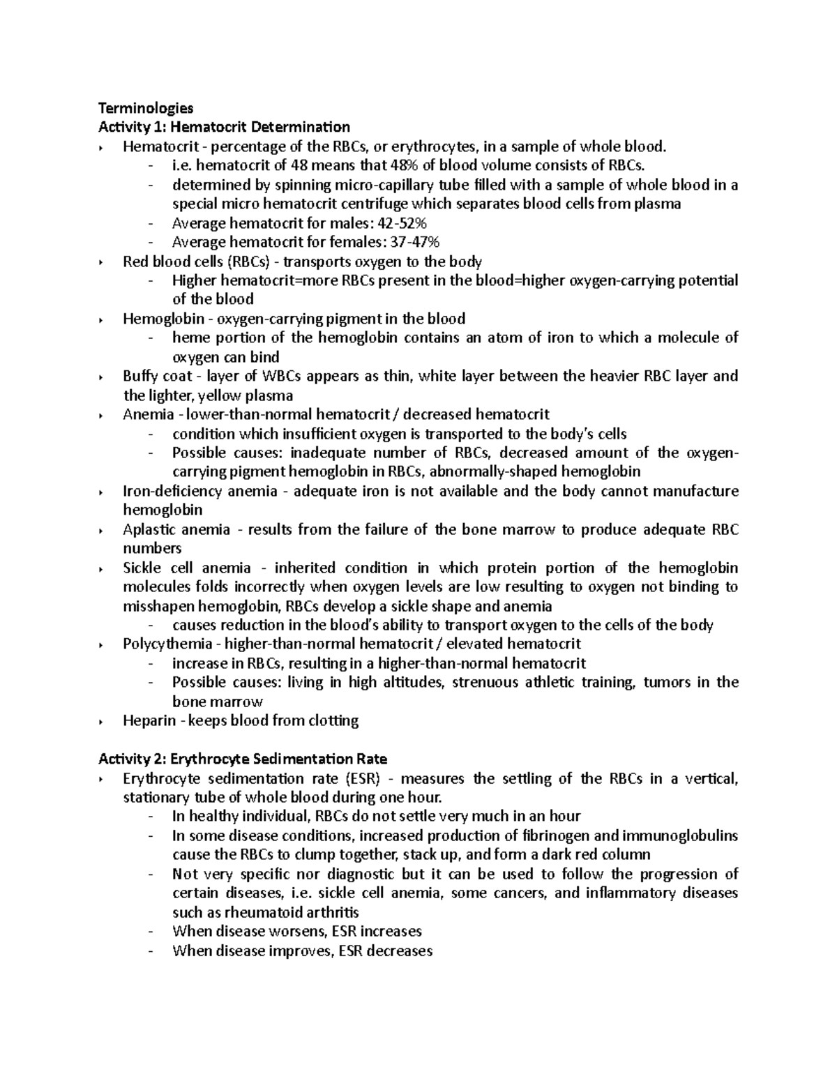 terminologies-for-red-blood-cells-and-some-diseases-terminologies