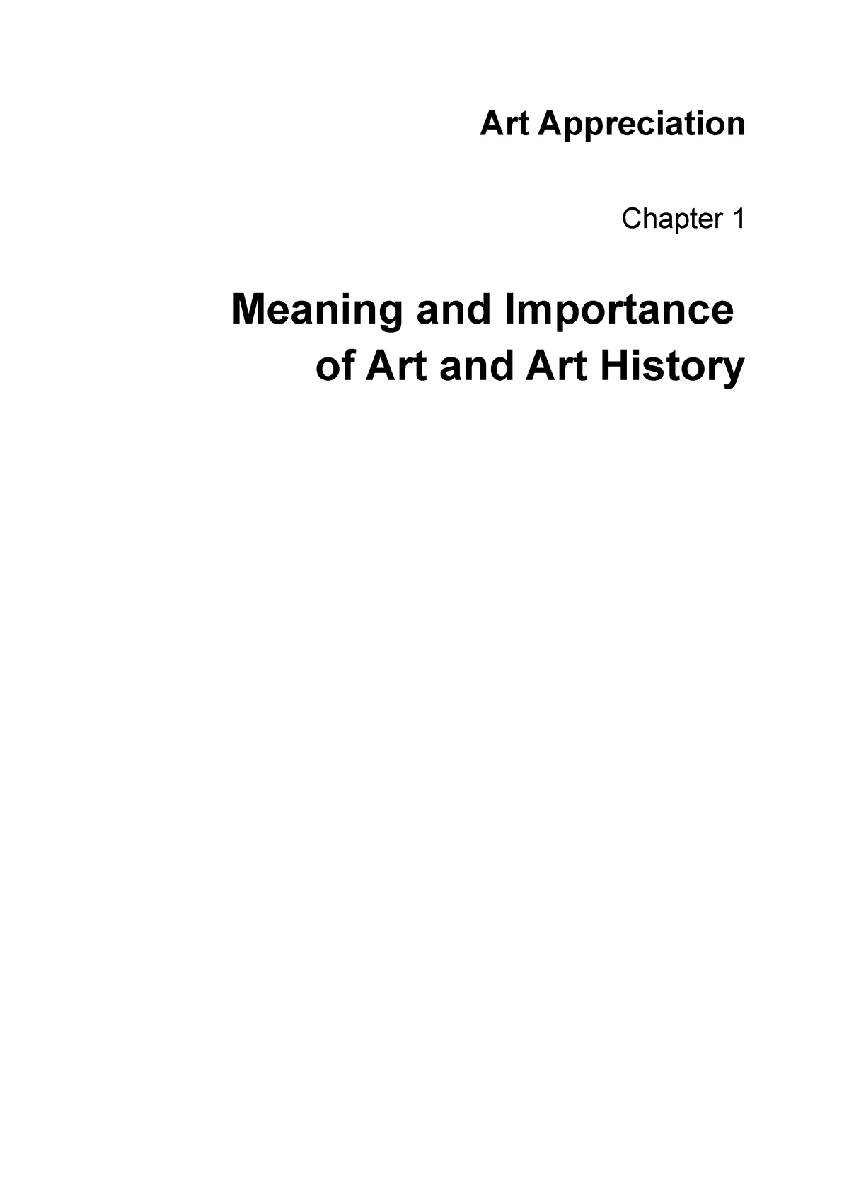 1 - It's A Lecture Notes About The Arts - Art Appreciation Chapter 1 ...