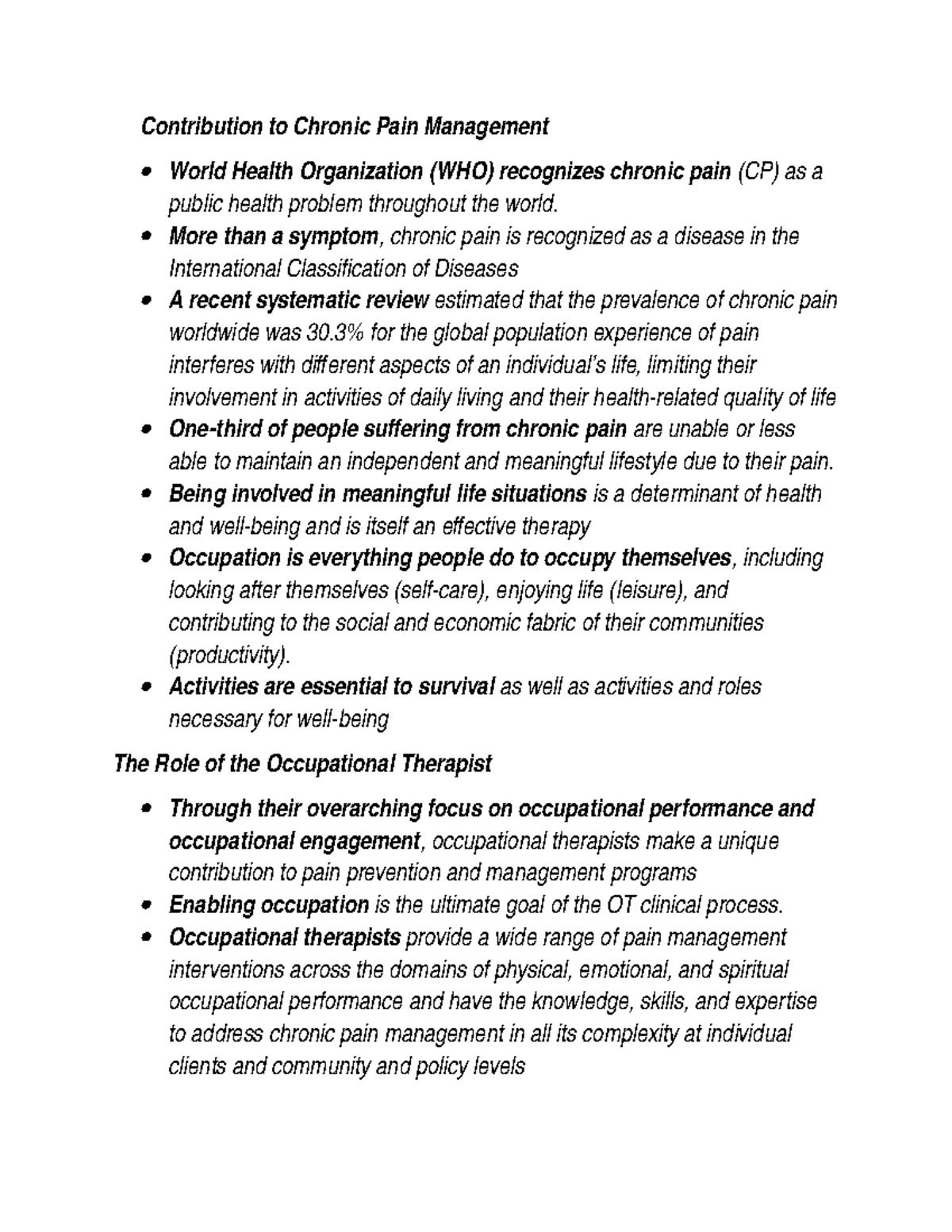 Pain Management in Older Adults - Contribution to Chronic Pain ...