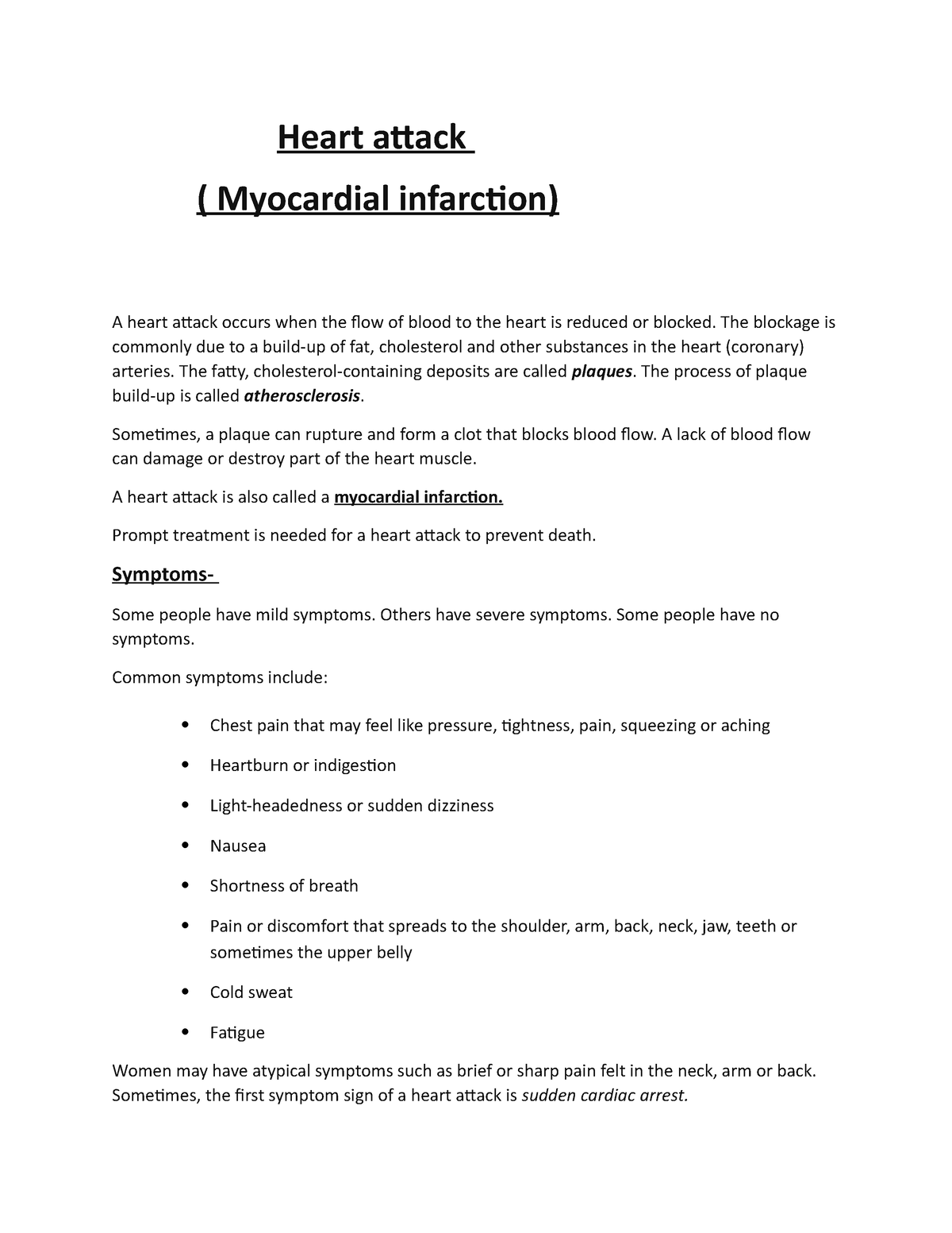 heart attack essay introduction