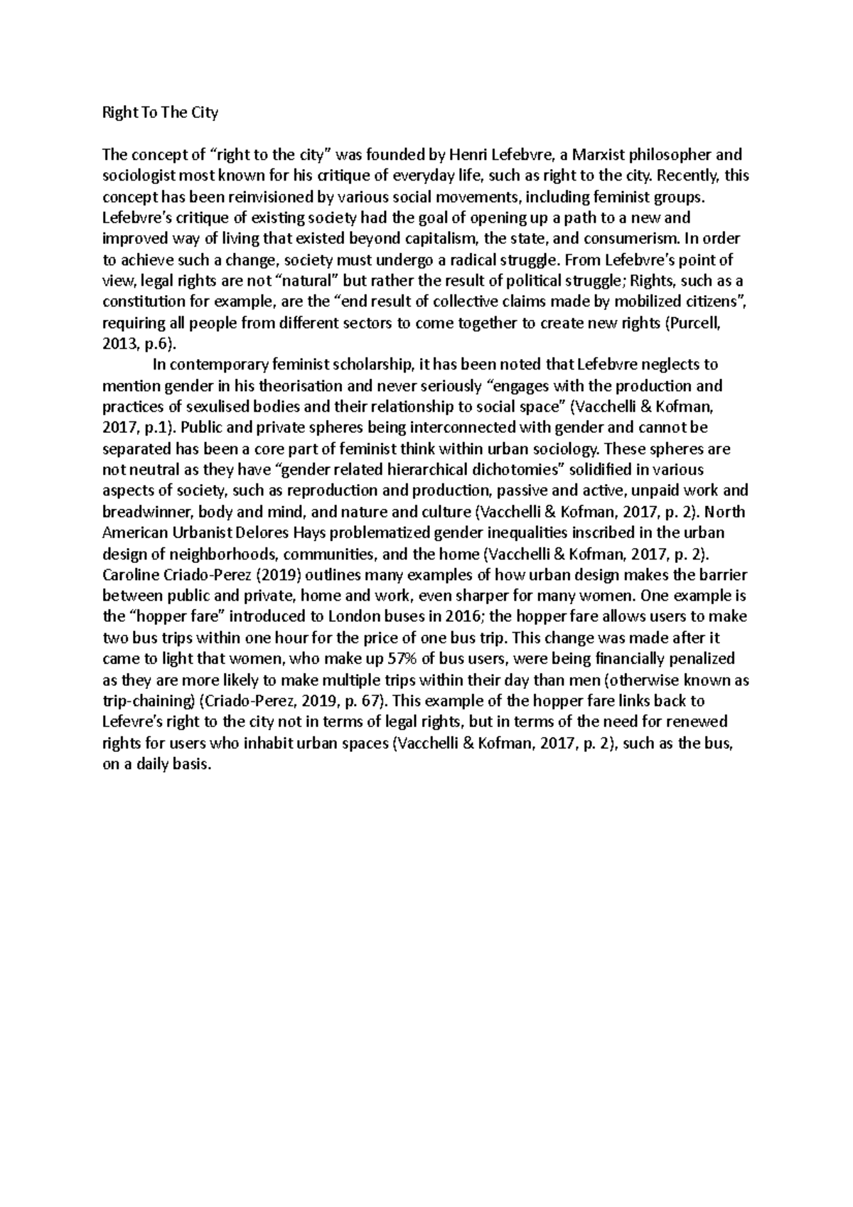 Right To The City - Right To The City The concept of “right to the city ...