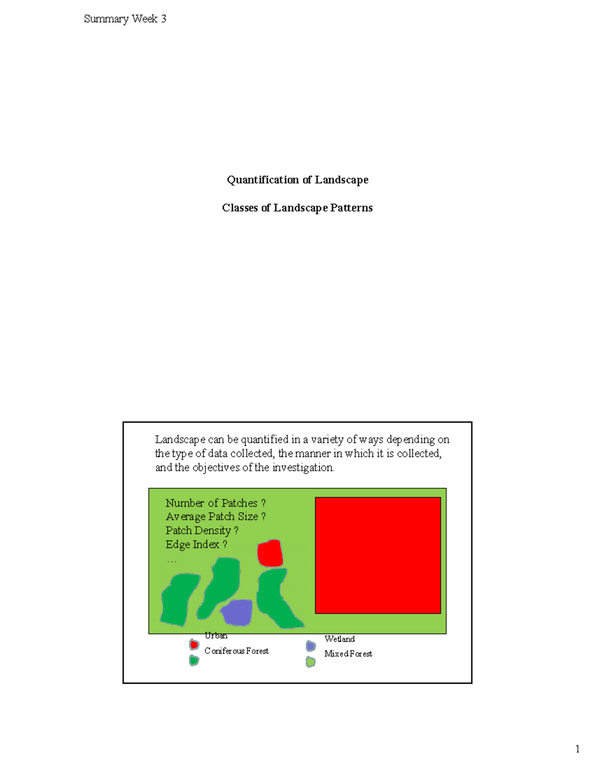 3. NRS415 Week 3 Quantification Of Landscape - 1 Quantification Of ...