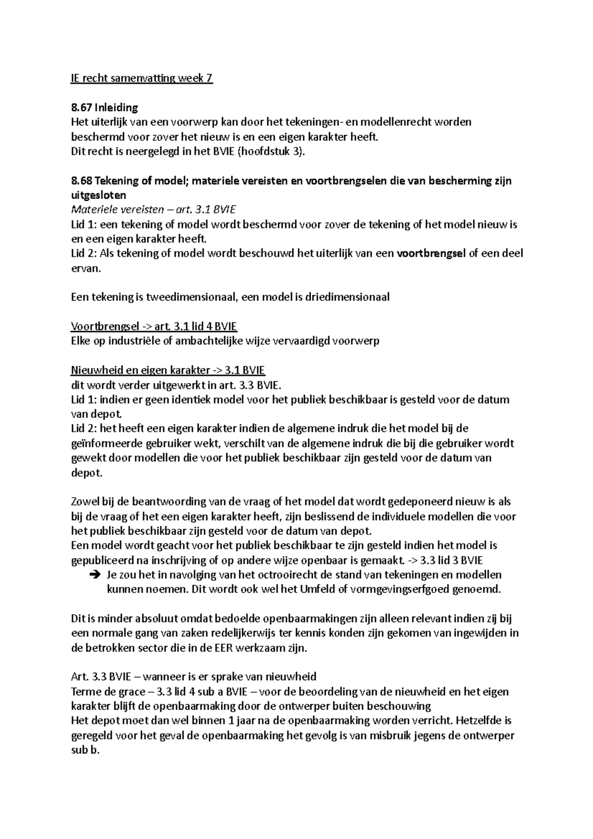 IE Recht Samenvatting Week 7 - Dit Recht Is Neergelegd In Het BVIE ...