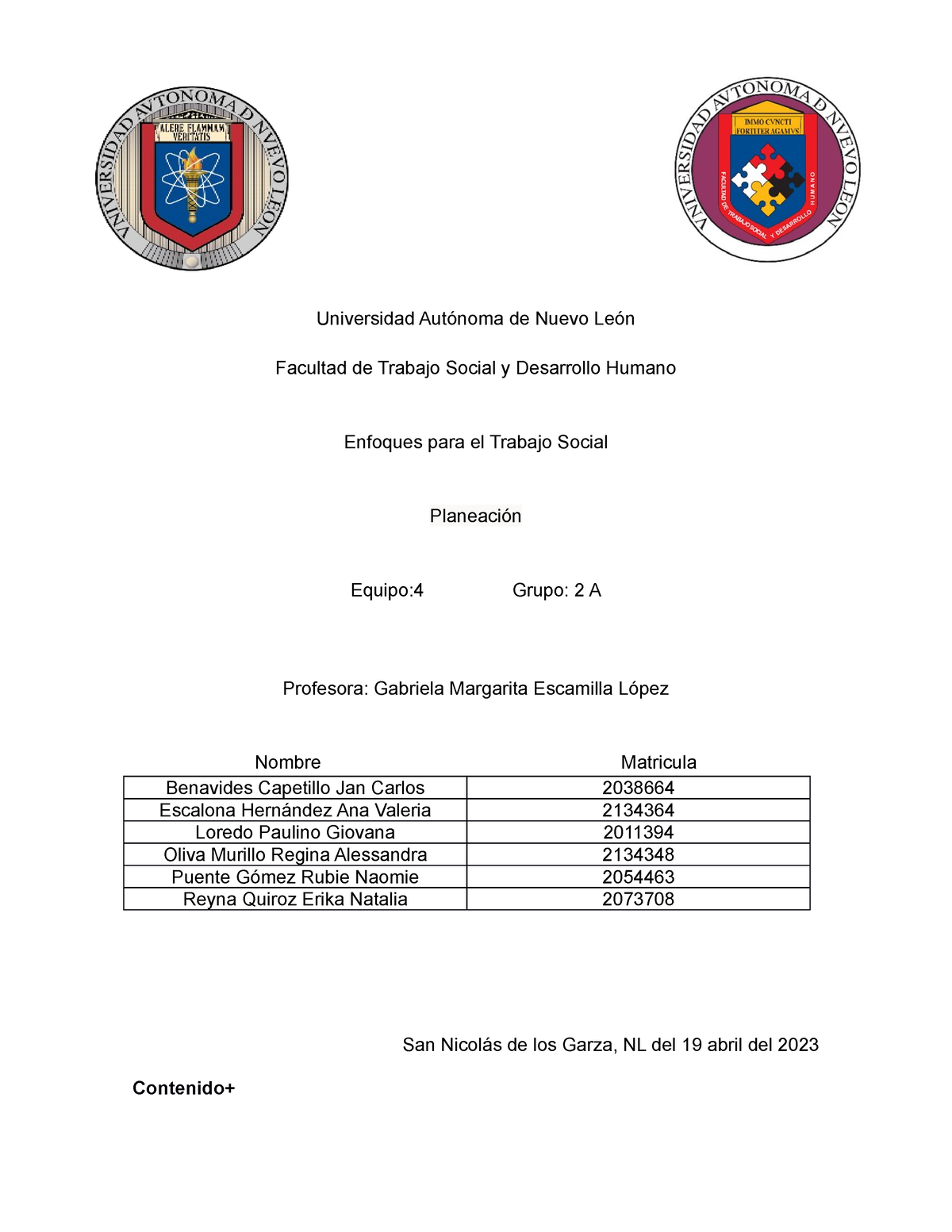 Enfoques Planeacion Universidad Autónoma De Nuevo León Facultad De Trabajo Social Y Desarrollo 3163