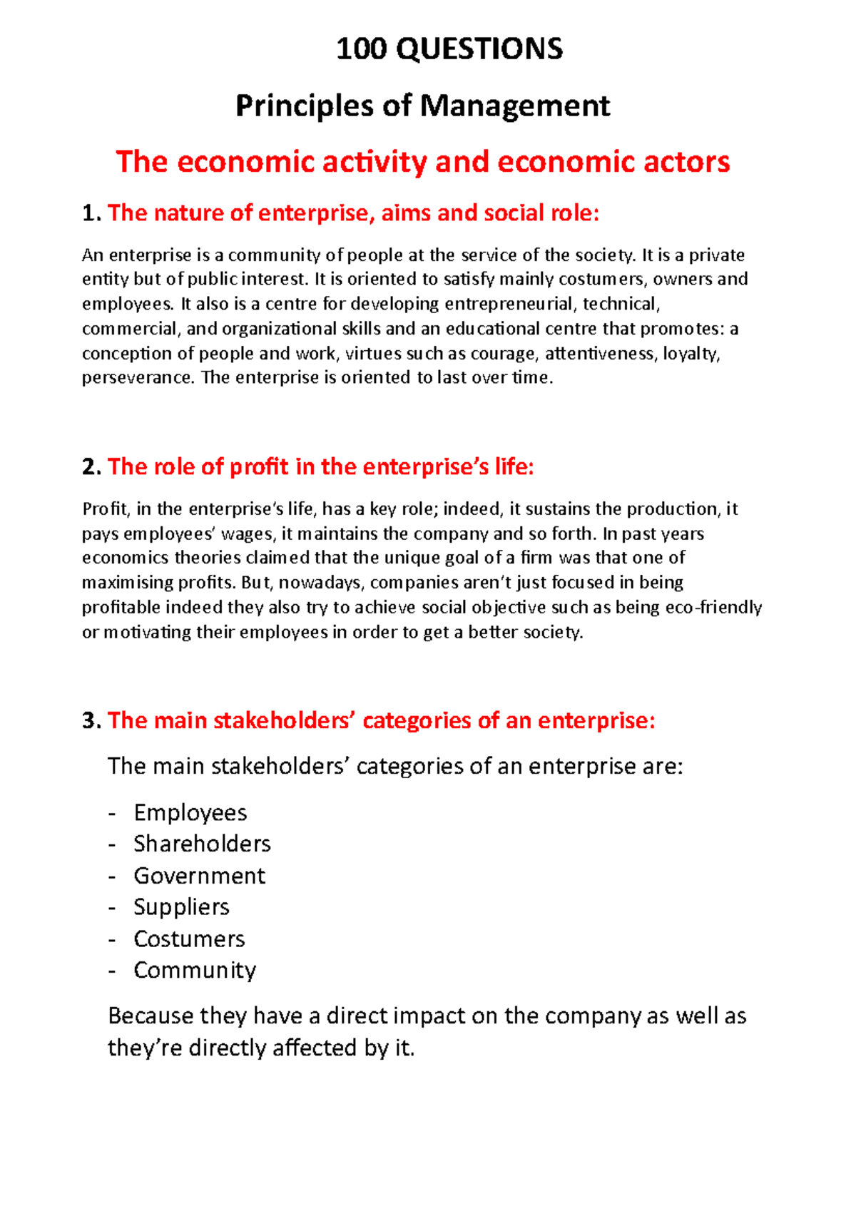 Principles Of Management Questions - 100 QUESTIONS Principles Of ...