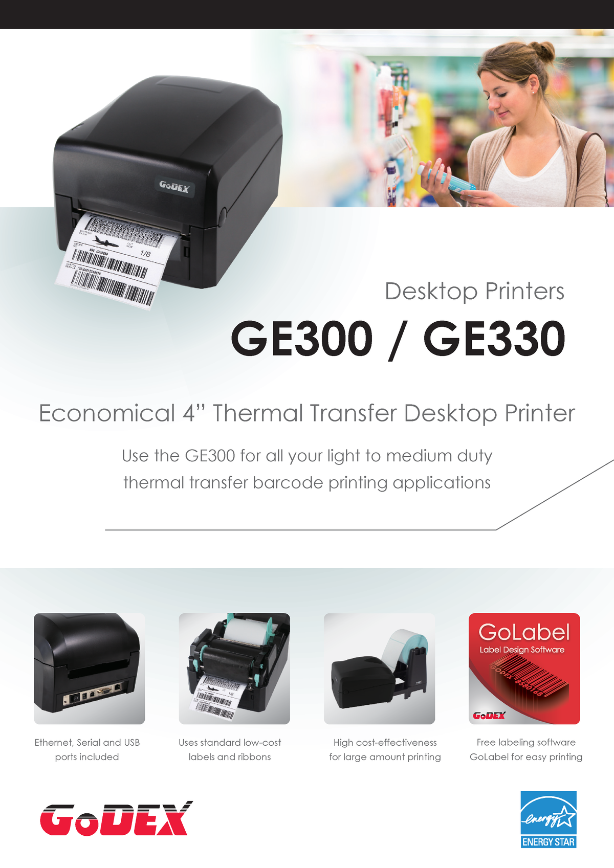 Brochure Godex GE300 EN - GE300 / GE Desktop Printers Free Labeling ...