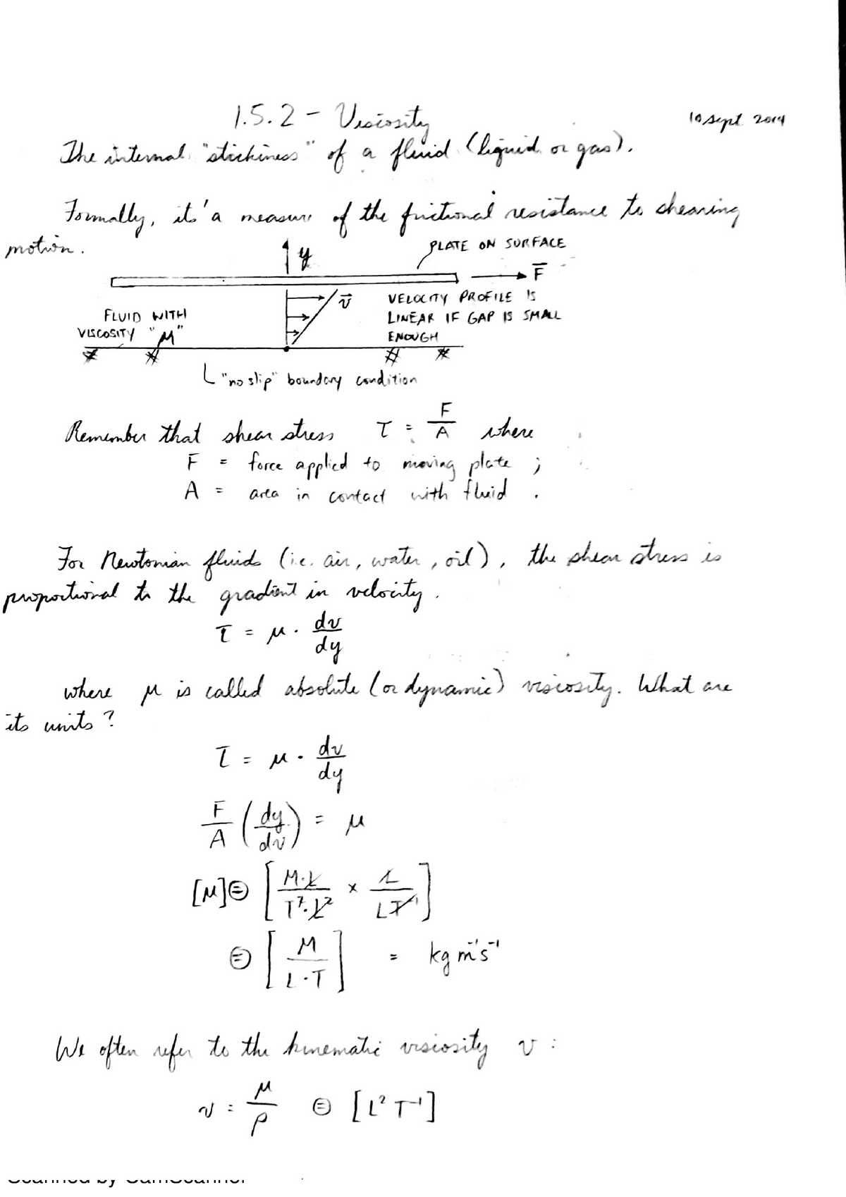 Lecture notes Fluid Mechanics - Lectures 2, 4, 6 & 8-10 - CIVL 215 ...