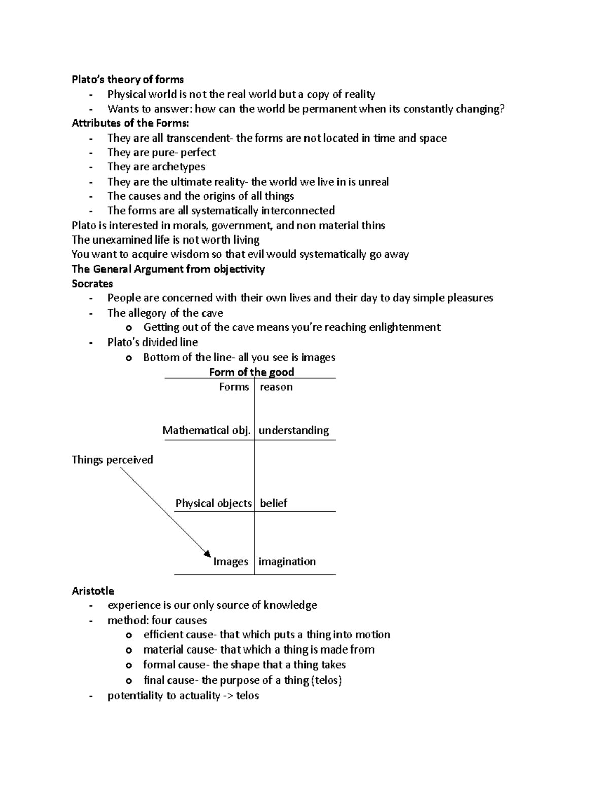 Plato’s theory of forms Plato’s theory of forms Physical world is