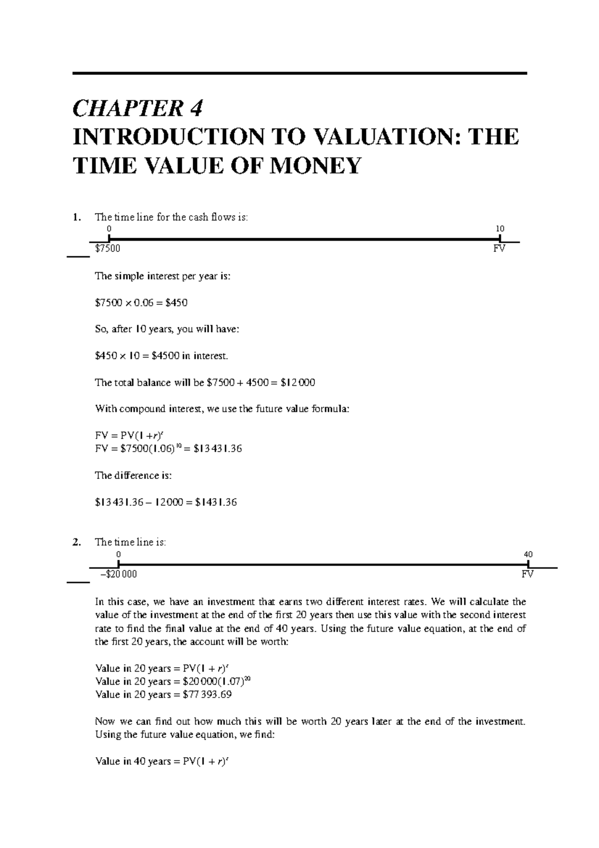 TUTORIAL 3: INTRODUCTION TO VALUATION: THE TIME VALUE OF MONEY ...