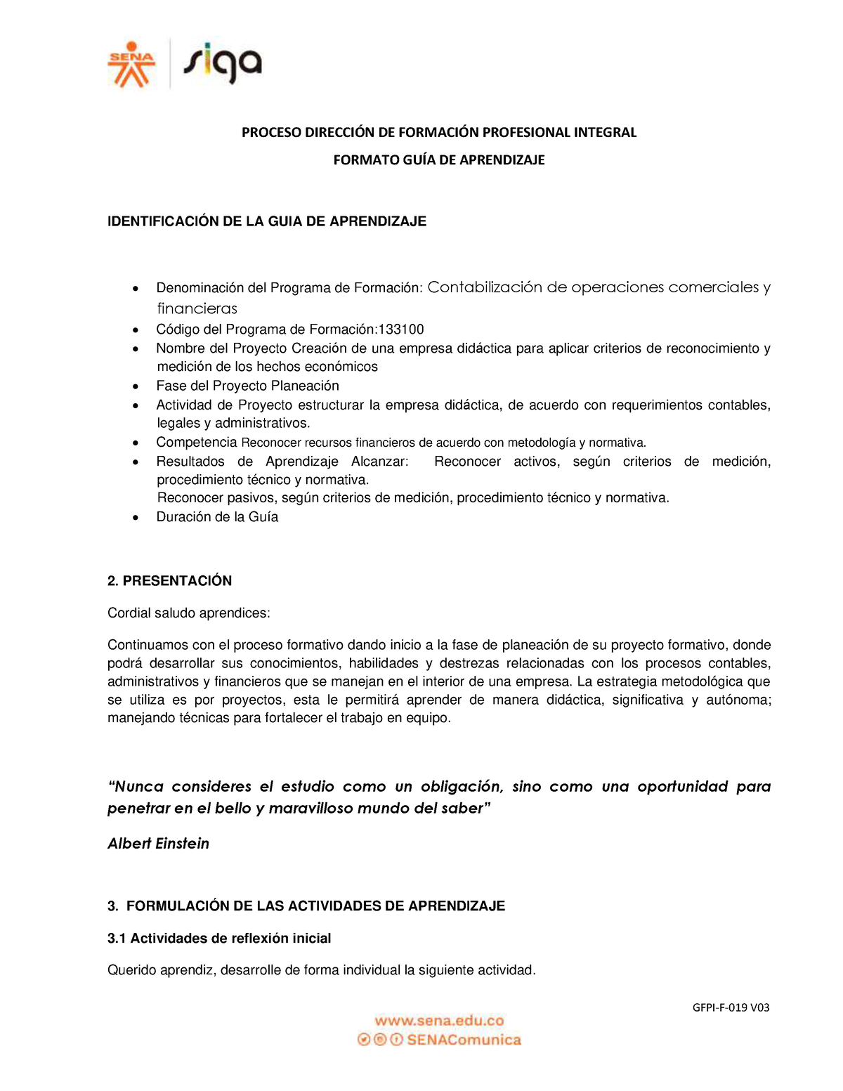 GFPI-F-019 GUIA DE Aprendizaje Planeación - PROCESO DIRECCI”N DE ...