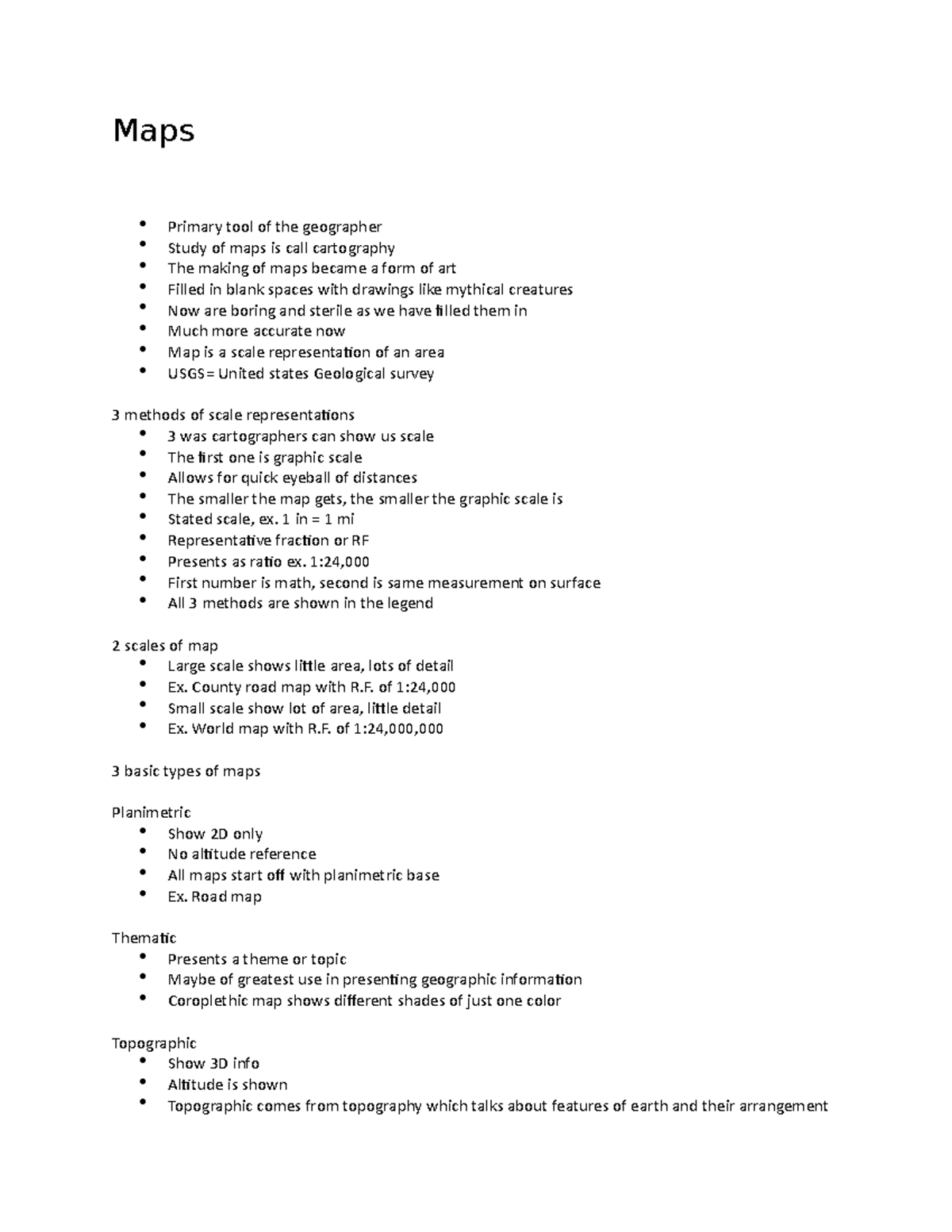 Geo Notes 3 - Maps Primary tool of the geographer Study of maps is call ...