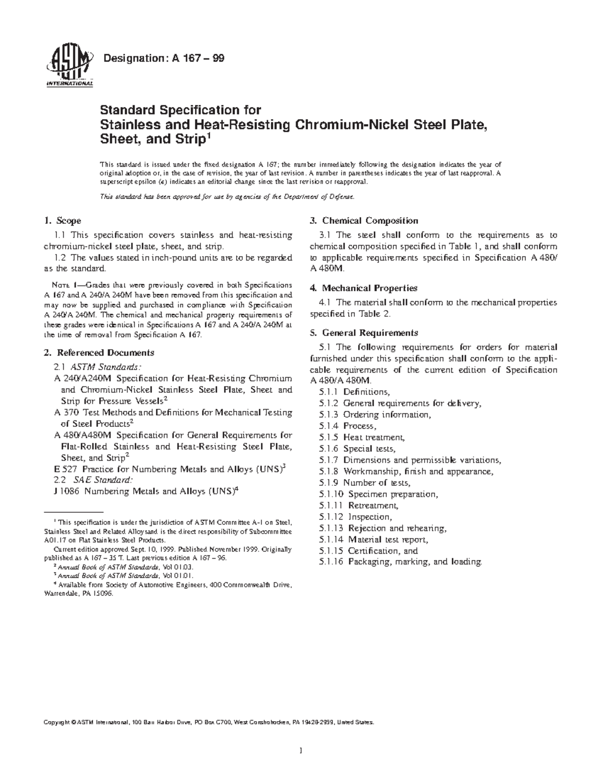 A 167 - p1L4R3S 6 - Designation: A 167 – 99 Standard Specification for ...