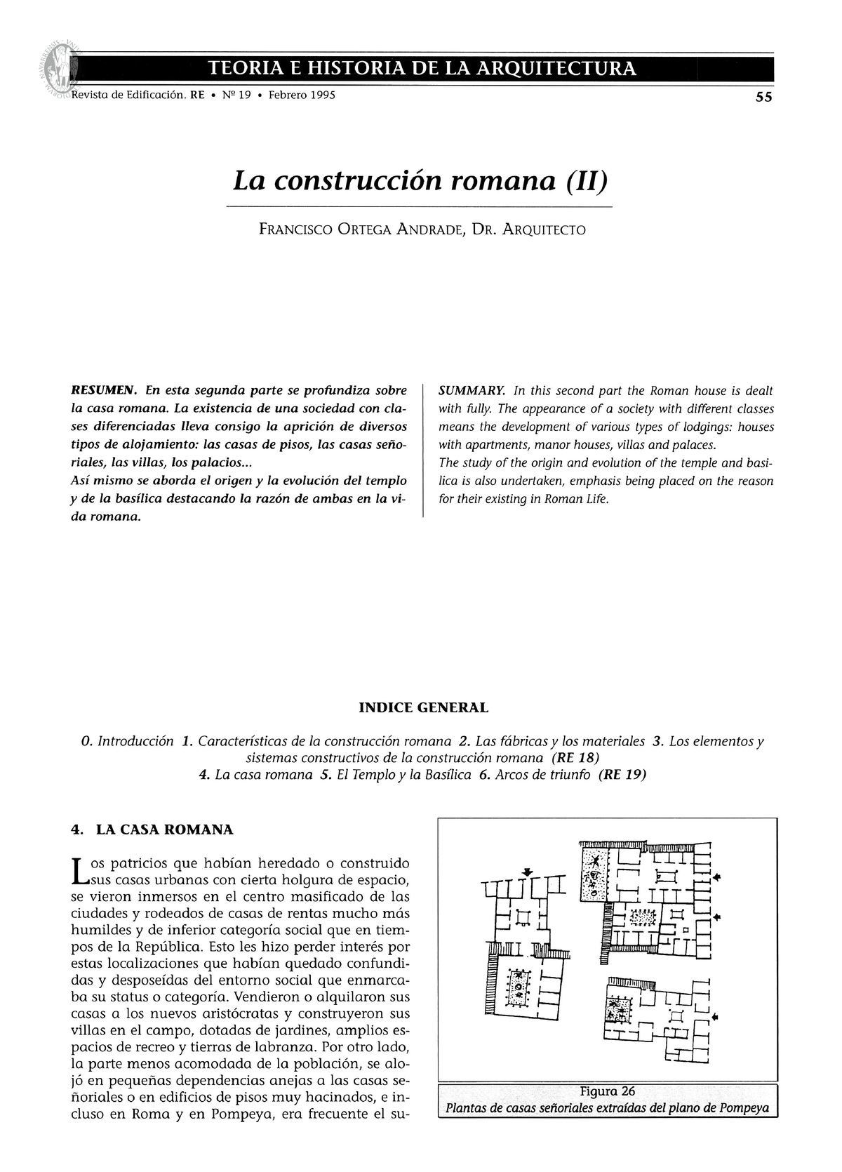 Arquitetura romana casa, villae, basilicas - Revista de Edificación. RE ...