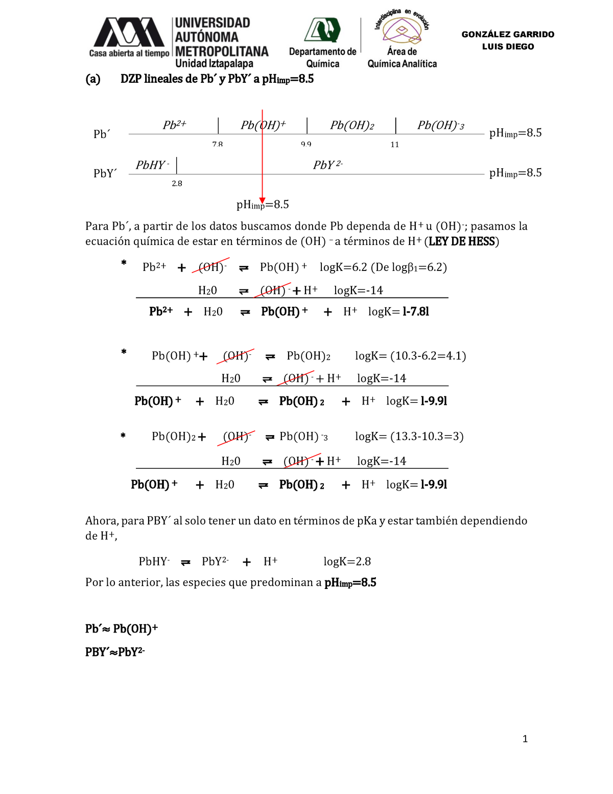 Tarea 12 Químicaanalítica GonzÁlez Garrido Luis Diego A Dzp Lineales De Pb´ Y Pby´ A Phimp8 4512