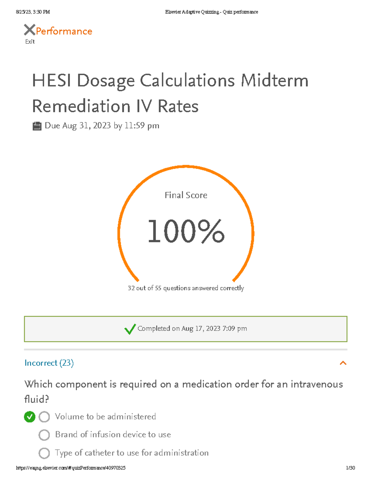 Hestie chapter 15 - none - Exit Performance HESI Dosage Calculations ...