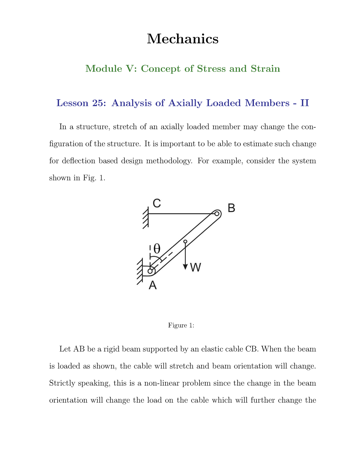 Module 5 Concept Of Stress And Strain 3 - Mechanics Module V: Concept ...