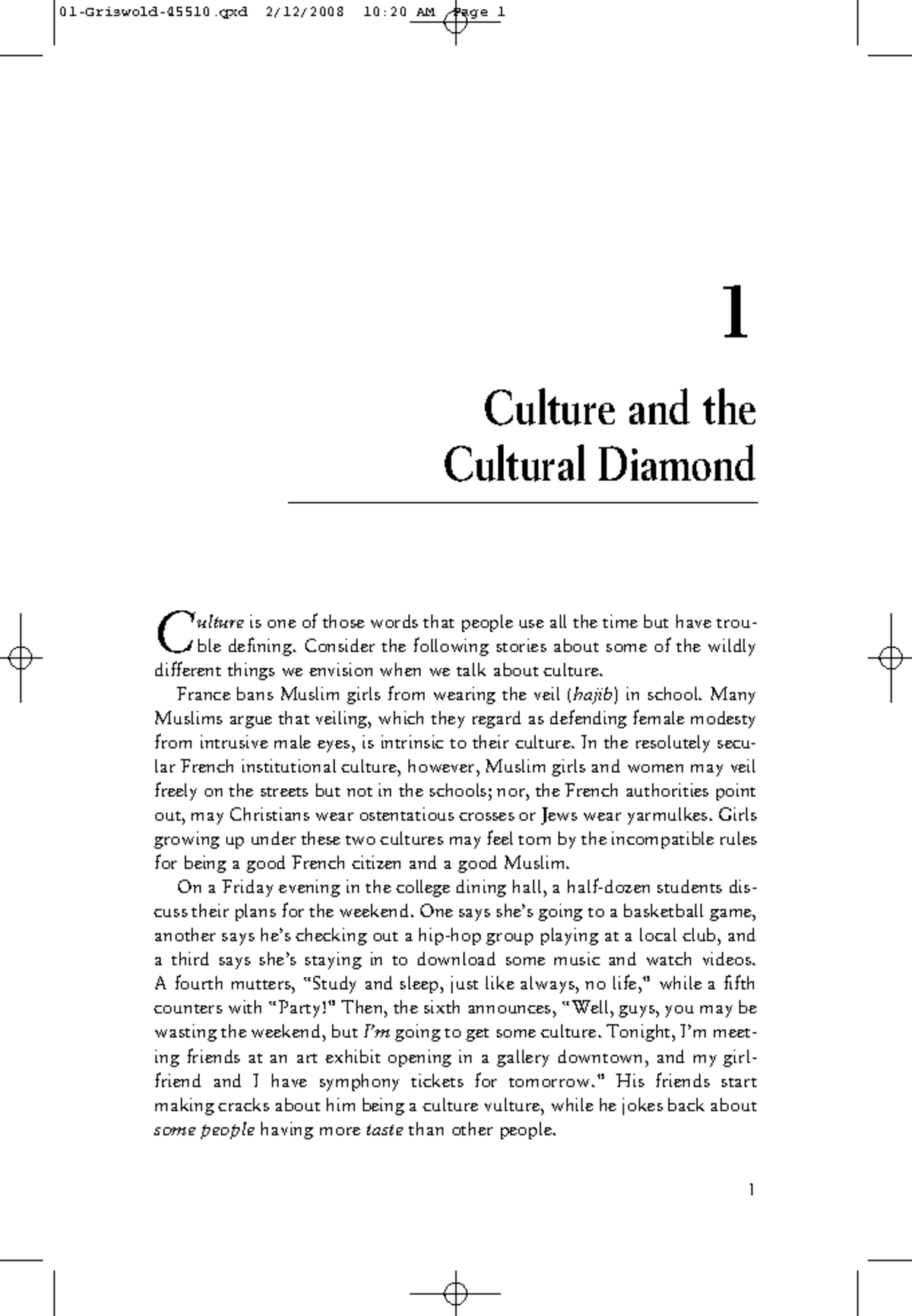 Chapter 1 - Primo Capitolo De Culture And The Cultural Diamond - 1 ...