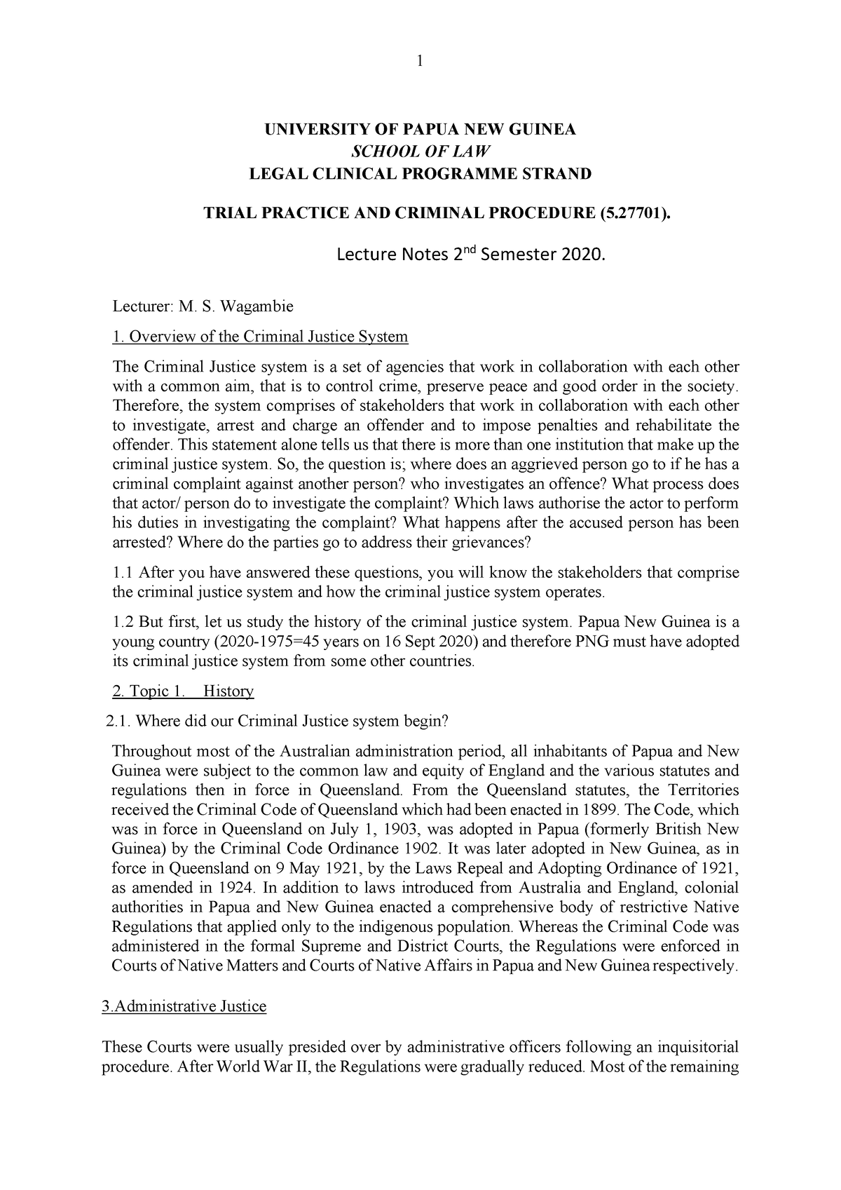 2nd lecture notes pdf - UNIVERSITY OF PAPUA NEW GUINEA SCHOOL OF LAW ...