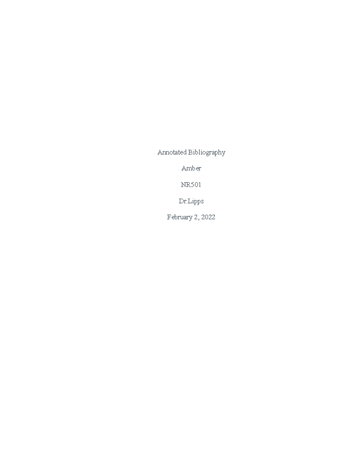 Annotated Bibliography Annotated Bibliography Amber NR Dr February 2   Thumb 1200 1553 