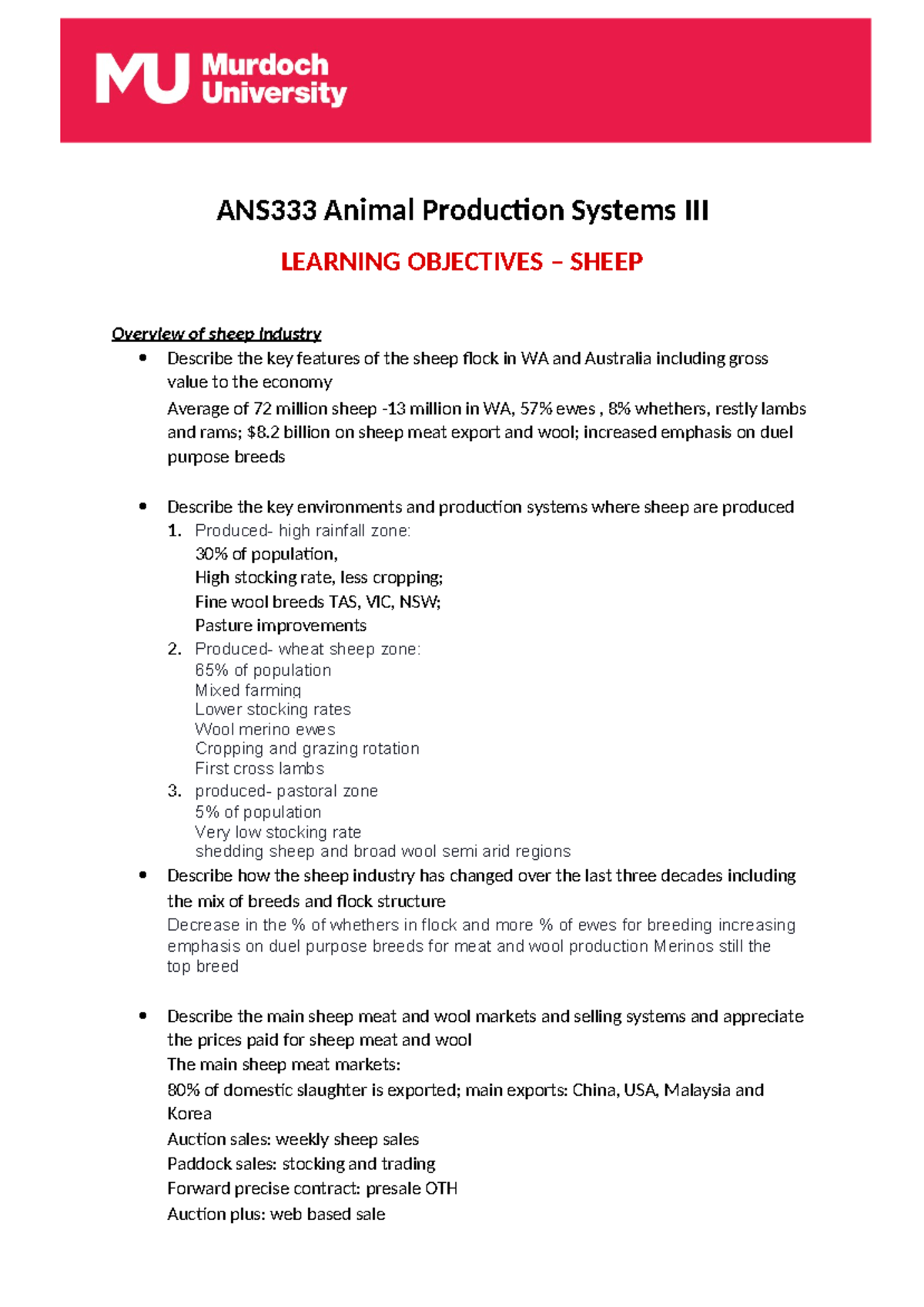 Wd ANS 333 Learning Objectives - ANS333 Animal Production Systems III ...