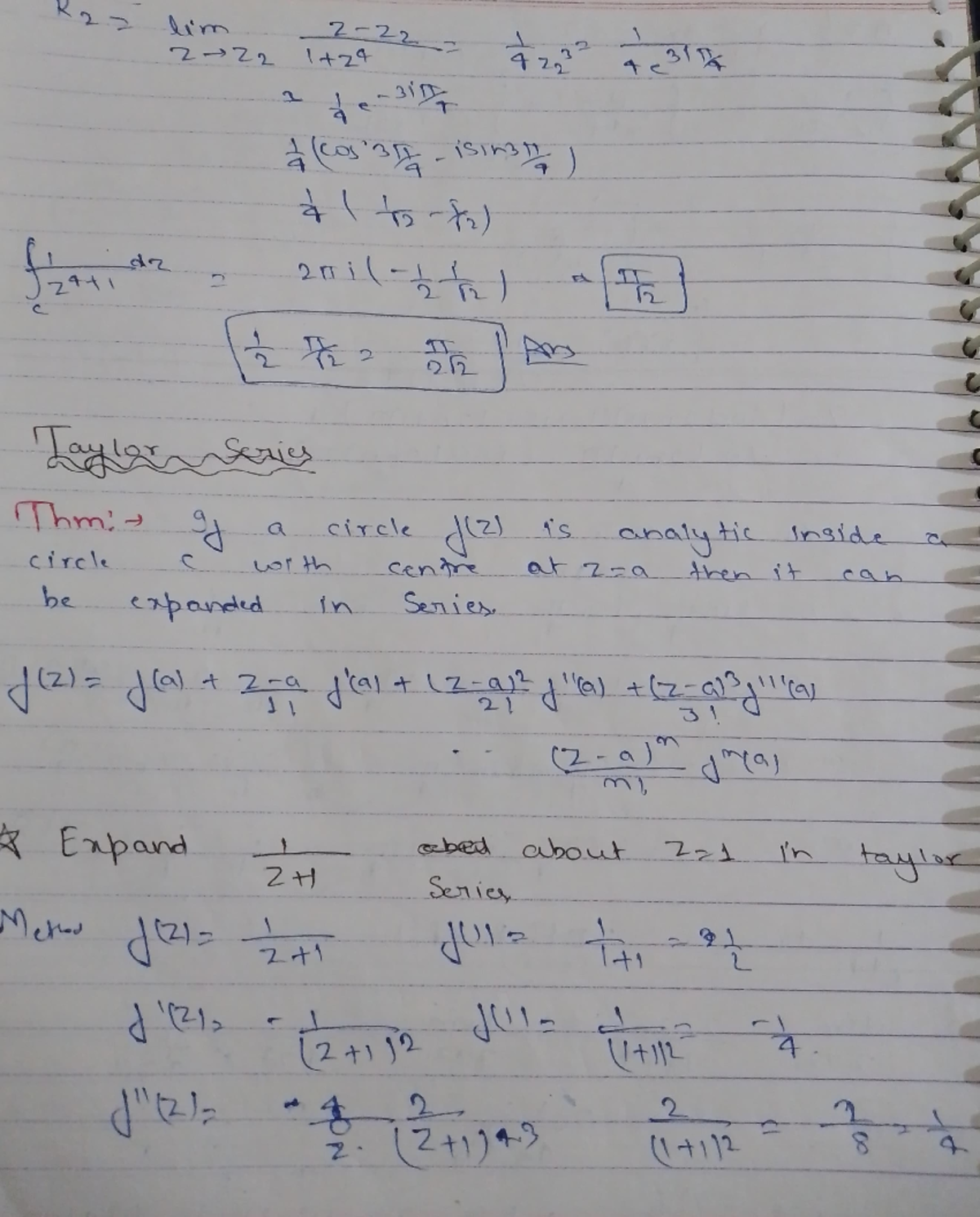 Taylor Series Lecture Notes From Resonance Thm Circle M Be