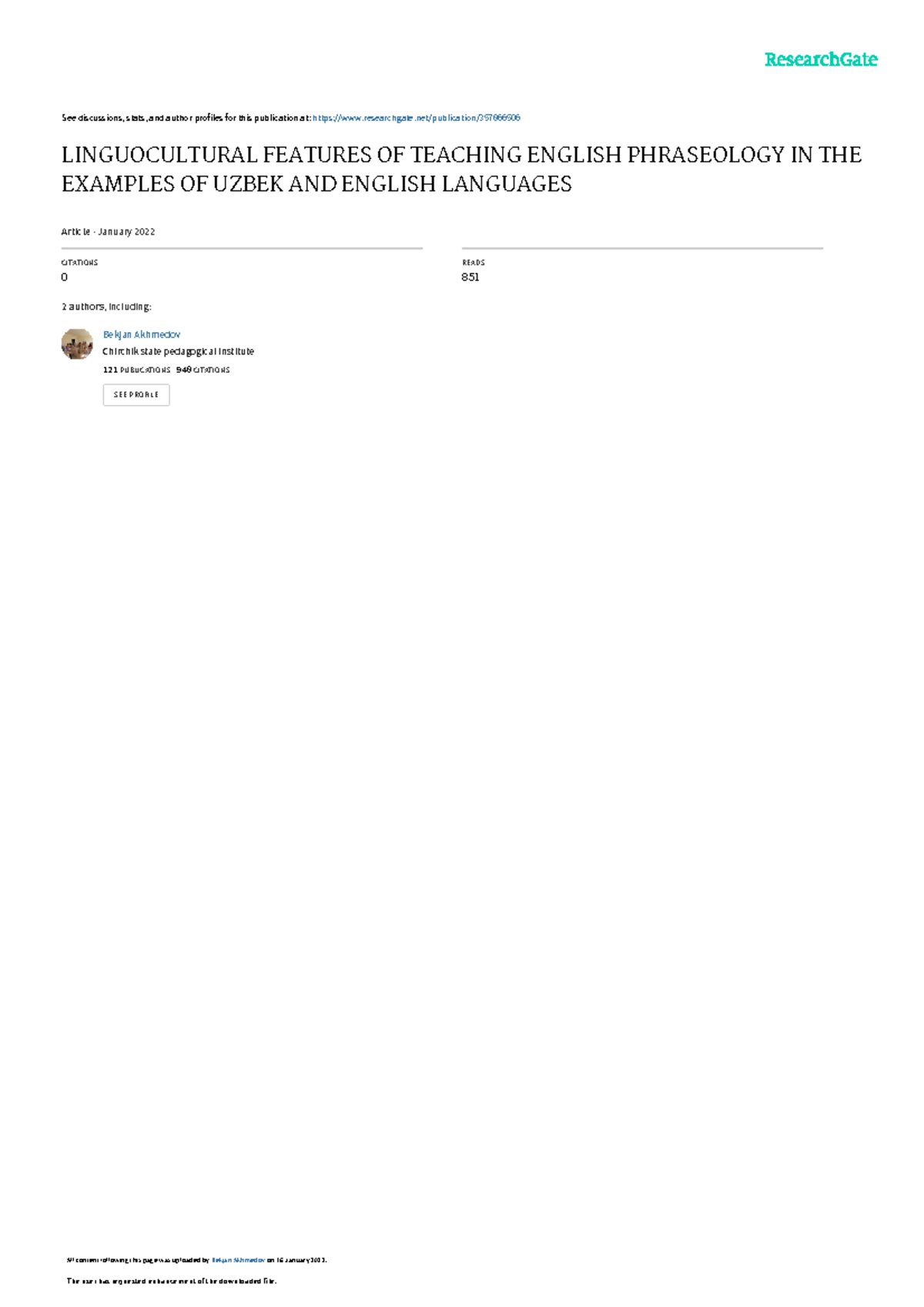 Linguoculturalfeaturesofteachingenglish - See discussions, stats, and ...