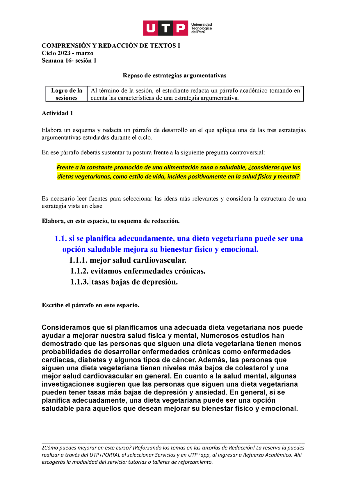 S S R Comprensi N Y Redacci N De Textos I Ciclo Marzo Semana