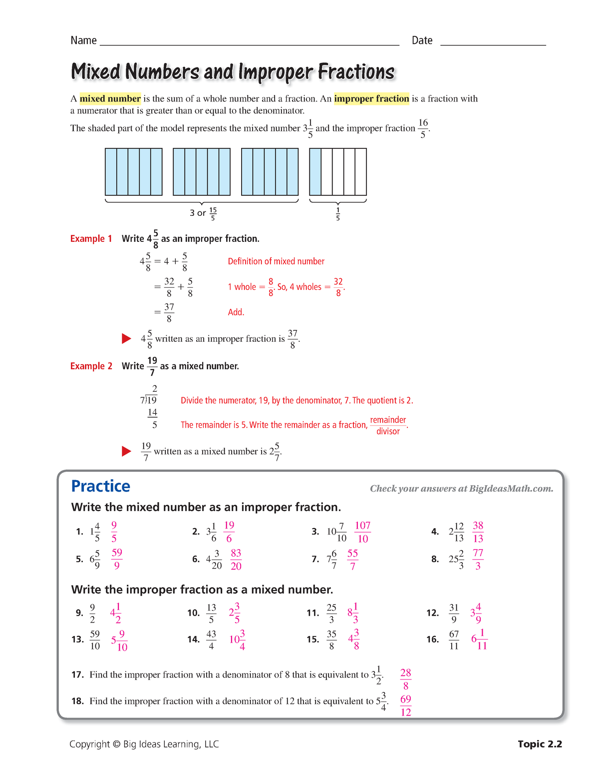 Hscc srh 0202 a - Answer key - Copyright © Big Ideas Learning, LLC ...