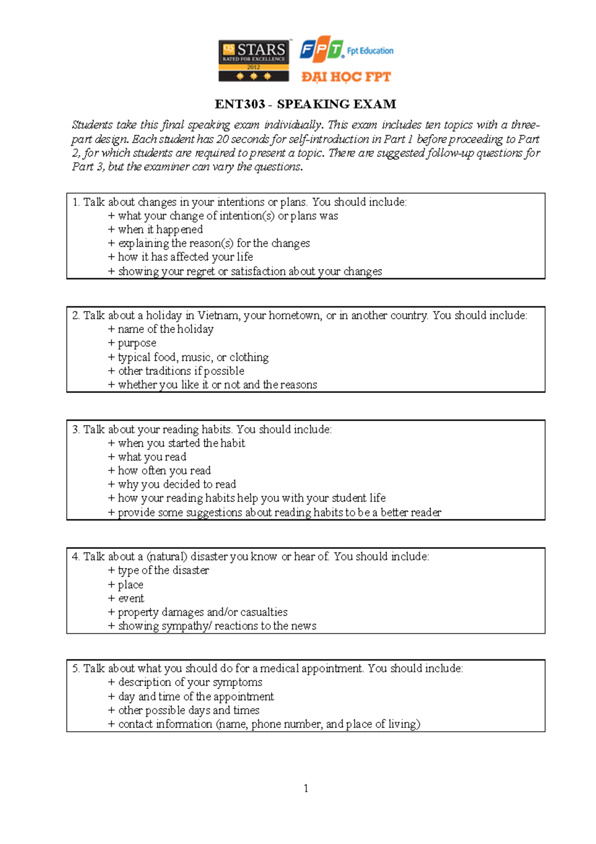 ent303-topics-for-speaking-exam-1-ent303-speaking-exam-students