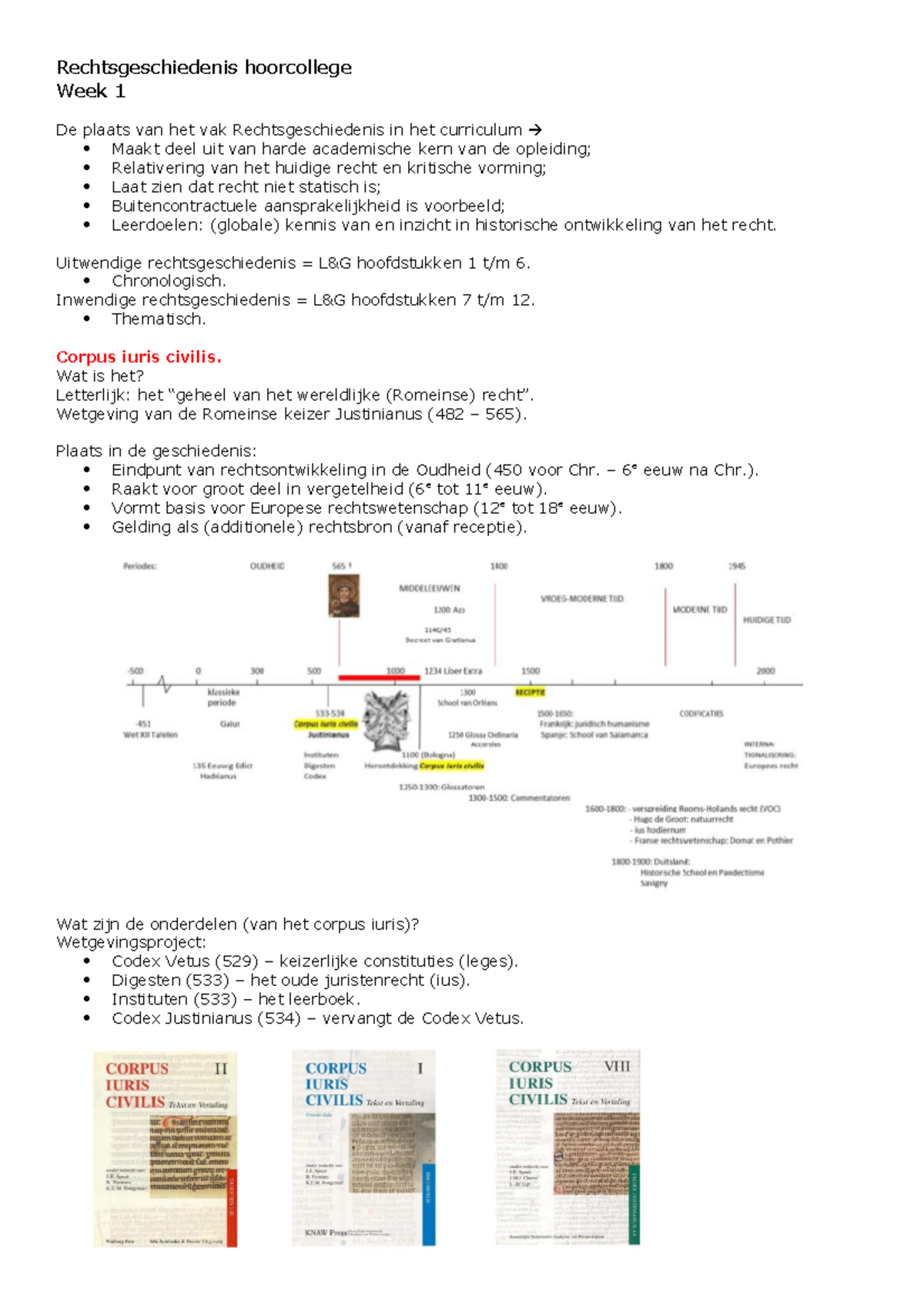 Rechtsgeschiedenis Hoorcollege - Uitwendige Rechtsgeschiedenis = L&G ...