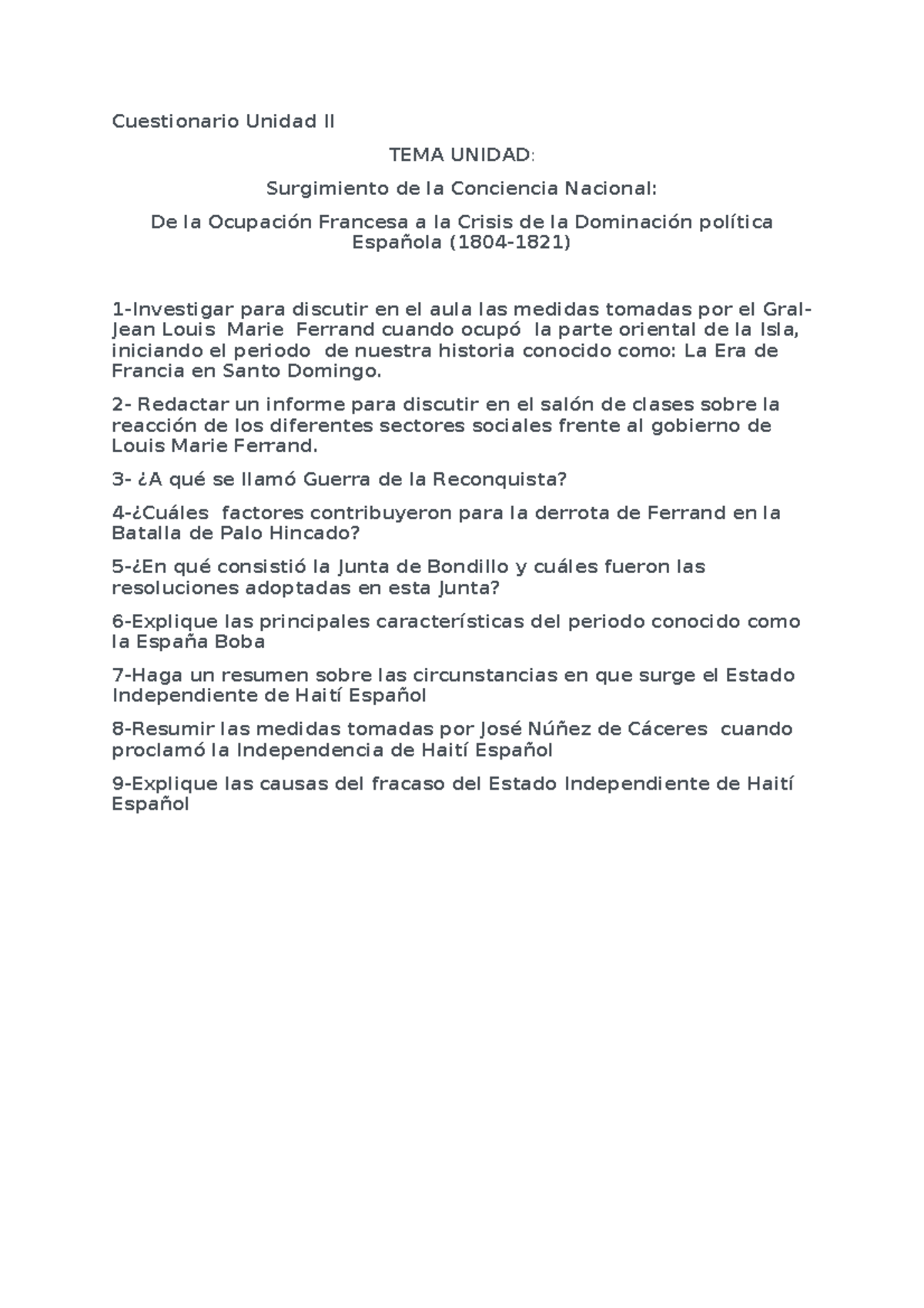 Cuestionario No 2de La Unidad Ii Studocu