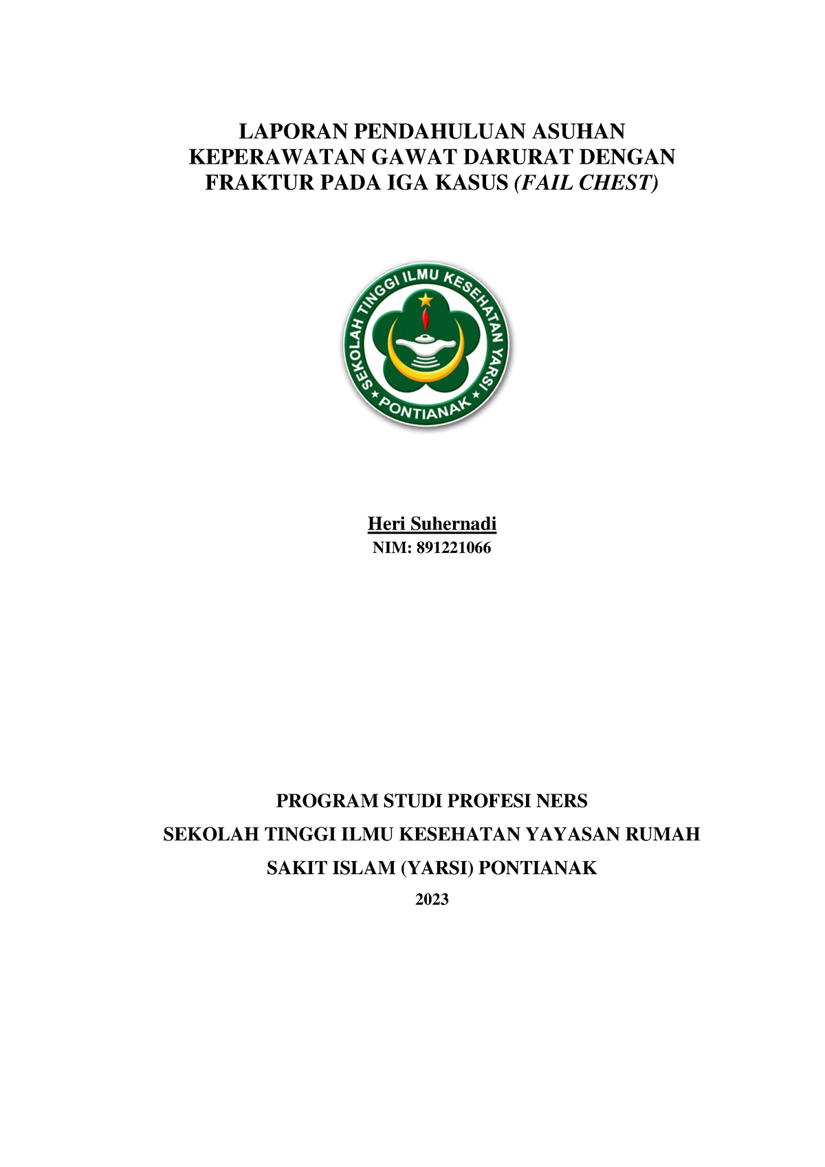 LP Asuhan Keperawatan Gawat Darurat - LAPORAN PENDAHULUAN ASUHAN ...