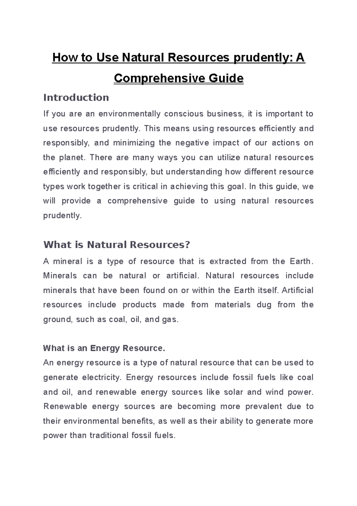 How To Use Natural Resources Prudently: A Comprehensive Guide - How To ...