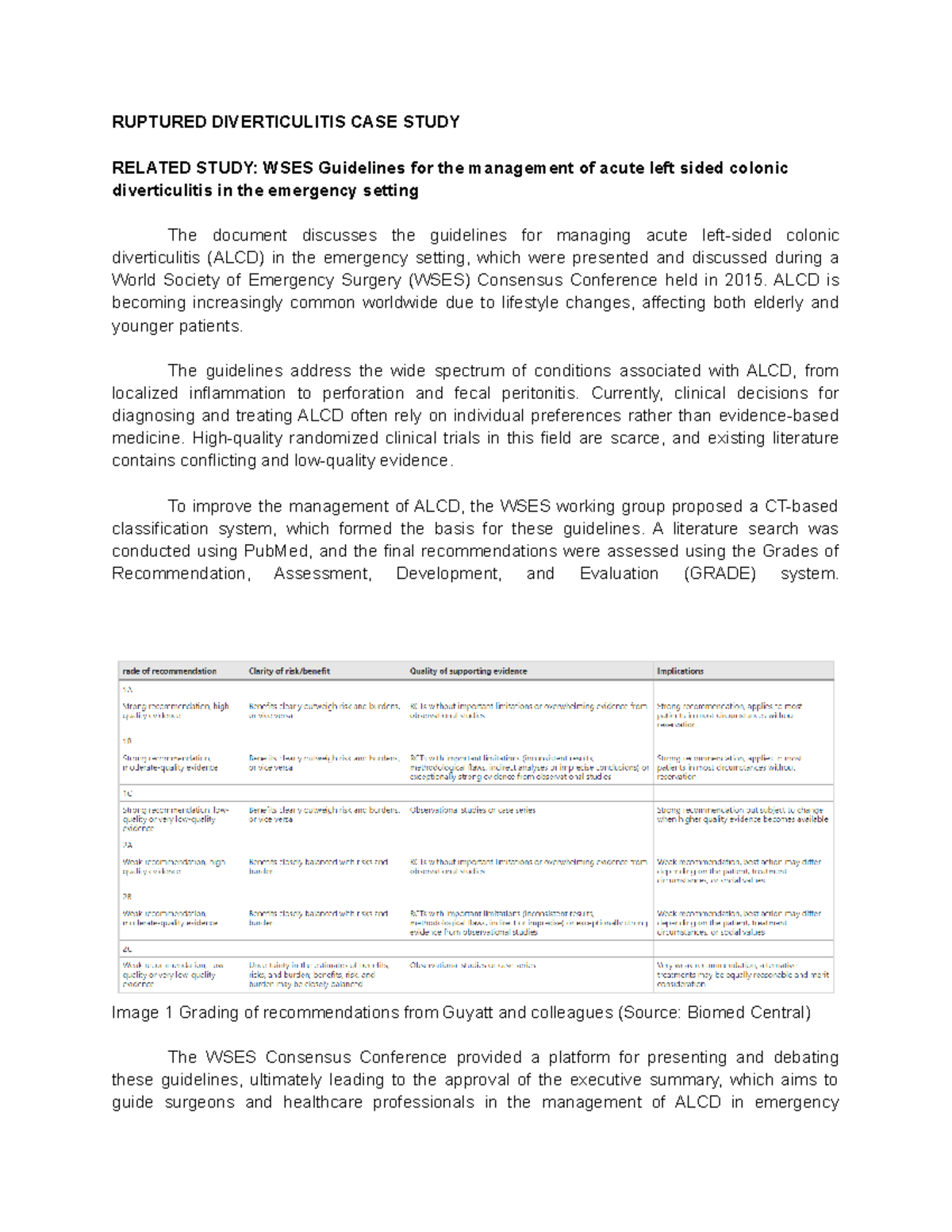 Related Study acute left sided colonic diverticulitis - RUPTURED ...