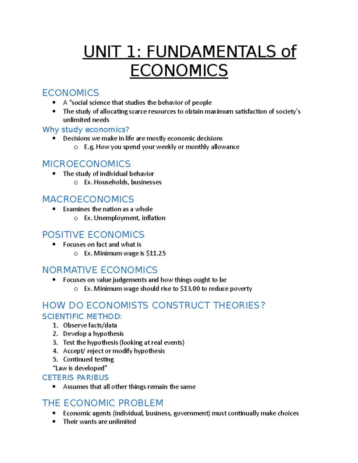 economics notes b com part 1 pdf