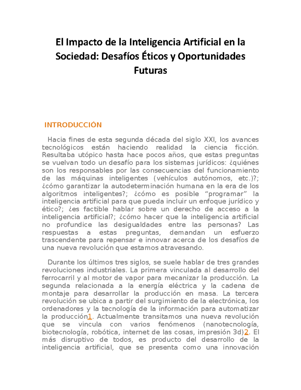 El Impacto de la Inteligencia Artificial en la Sociedad - El Impacto de ...