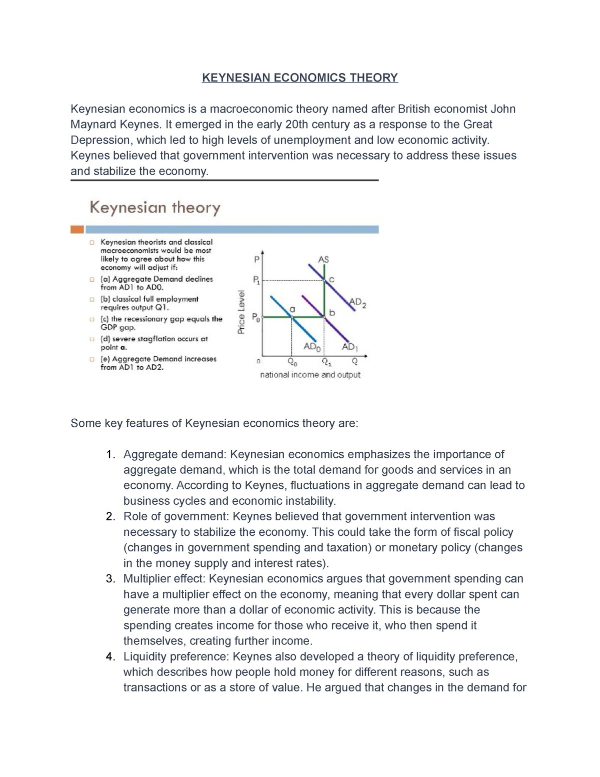 Keynesian Economics Theory - KEYNESIAN ECONOMICS THEORY Keynesian ...