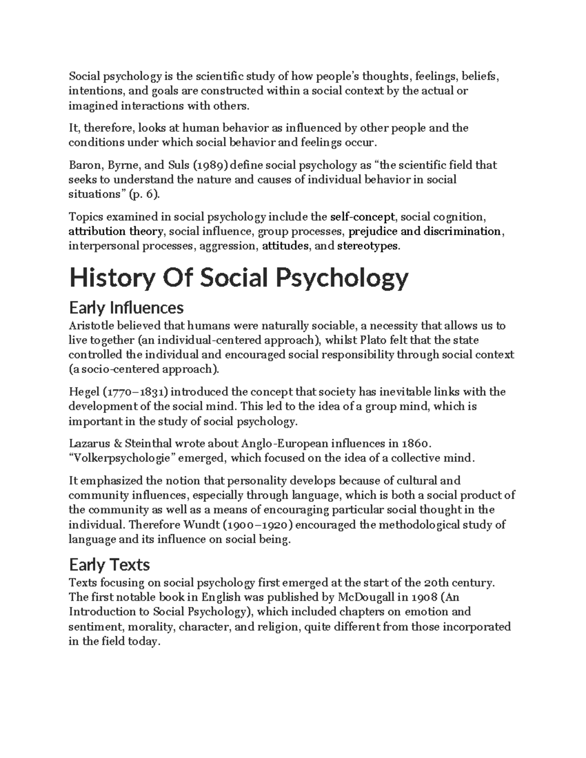 Social Psychology Notes - Social psychology is the scientific study of ...