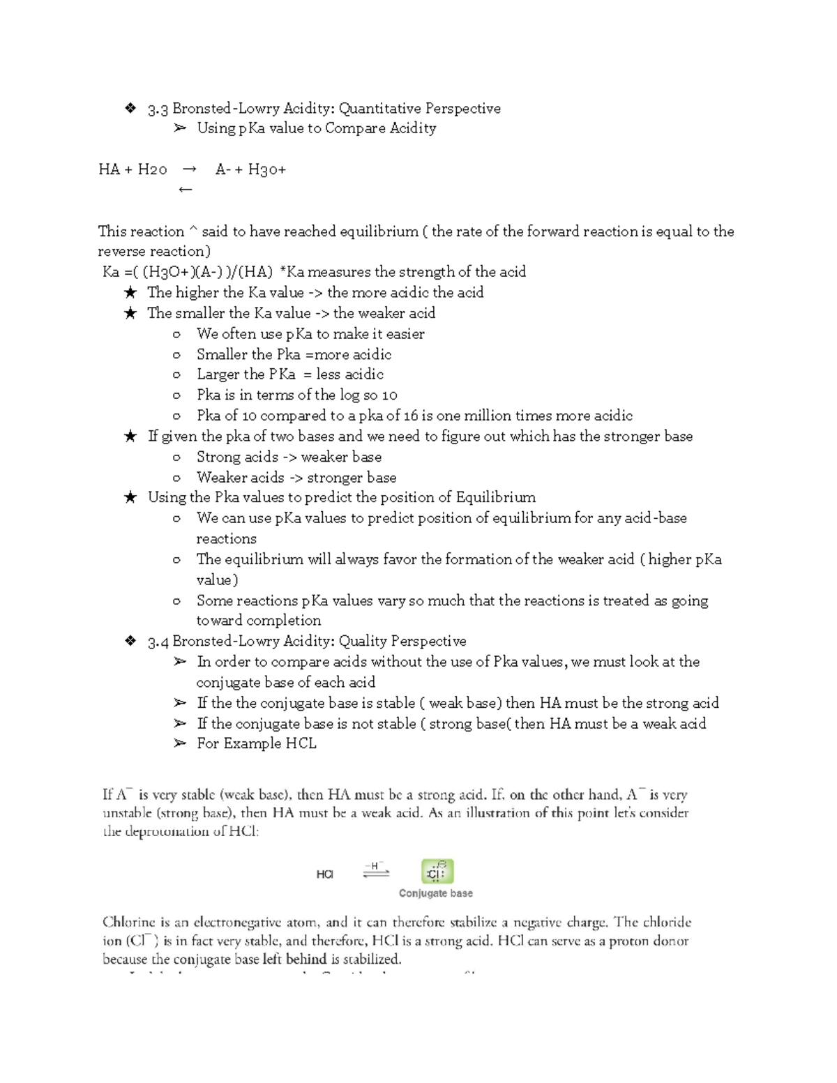Organic Chemistry Chapter 3 Intro Notes - 3 Bronsted-Lowry Acidity ...
