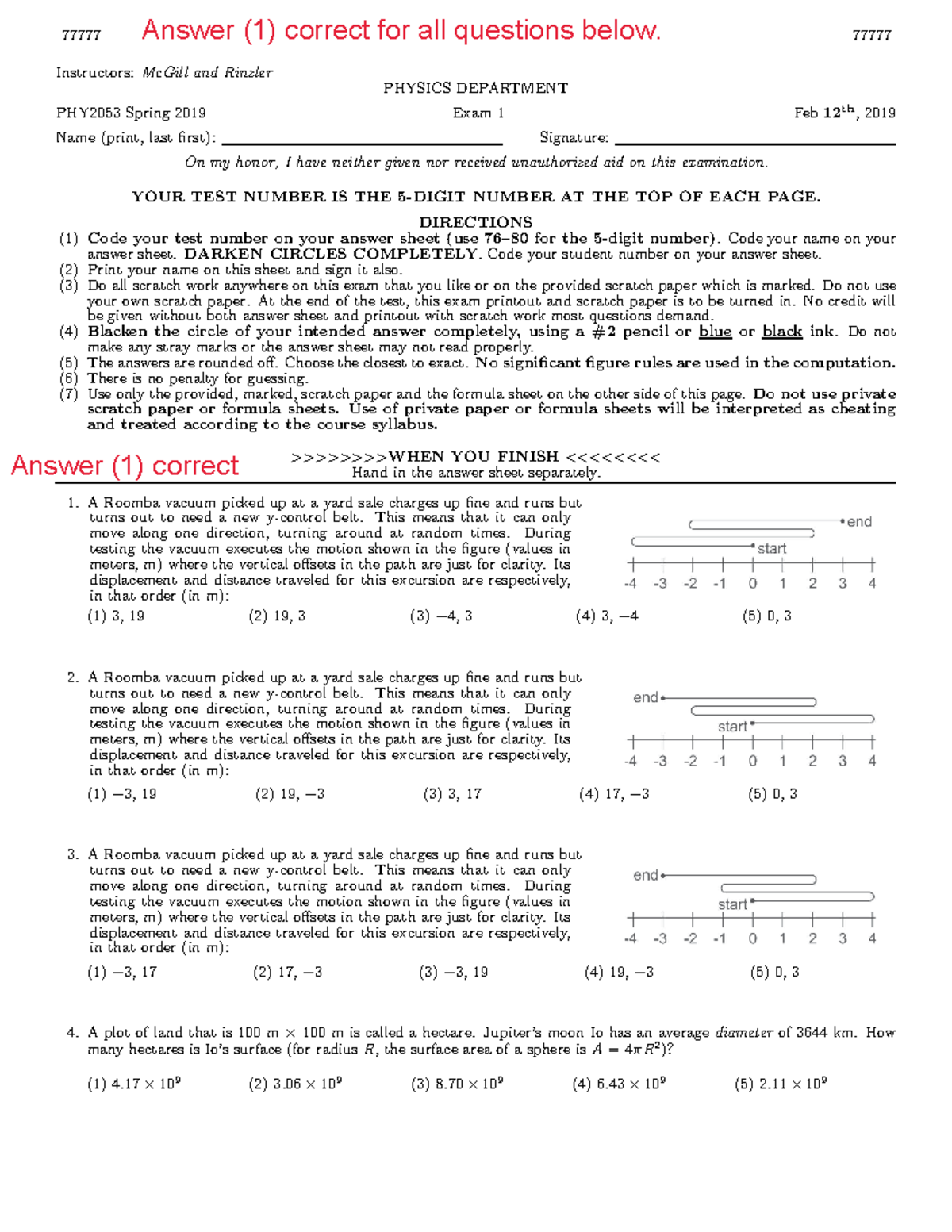 Exam 1 Spring 2019 - study guide - Instructors: McGill and Rinzler ...