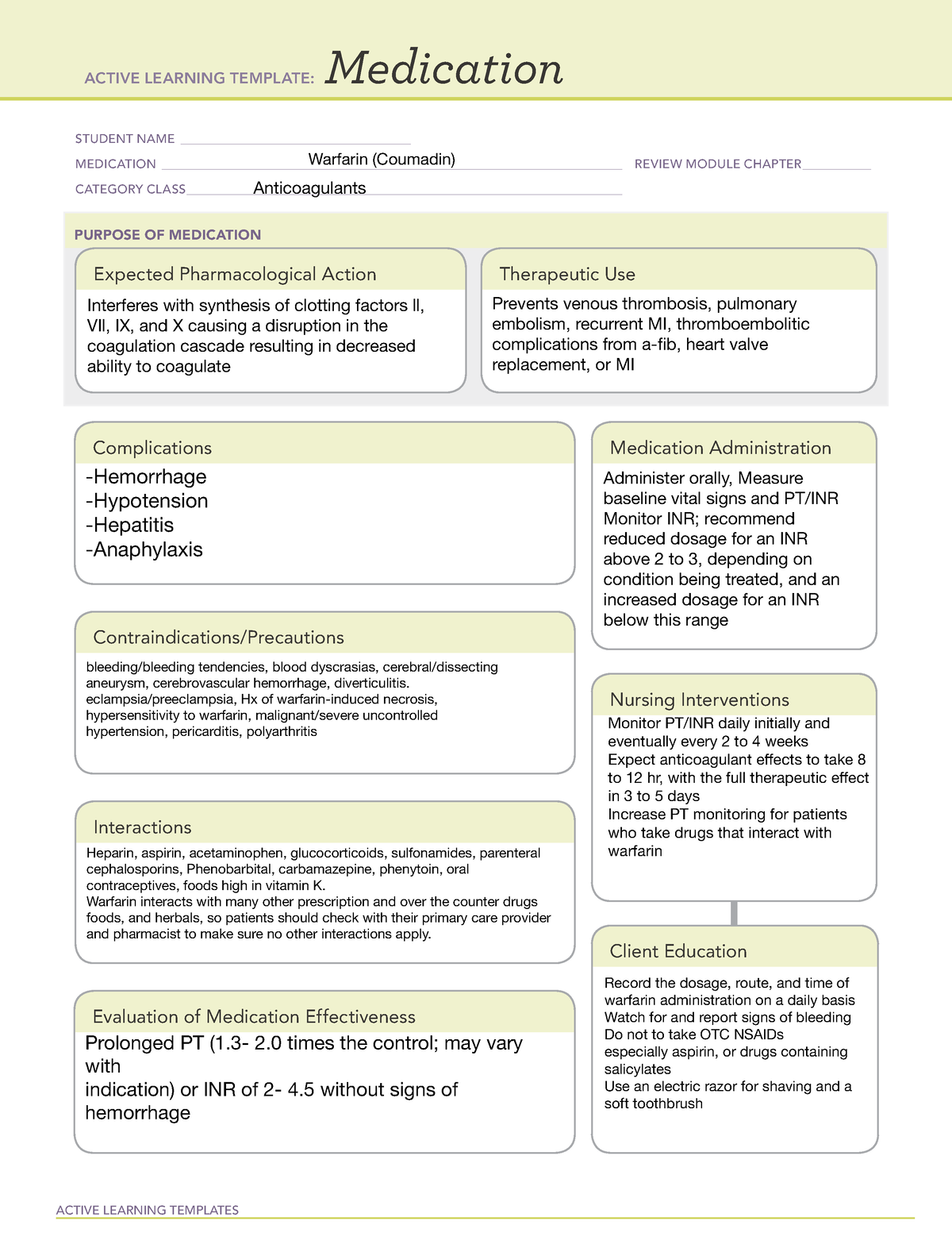 coumadin-2-ati-med-temp-active-learning-templates-medication-student-name-studocu