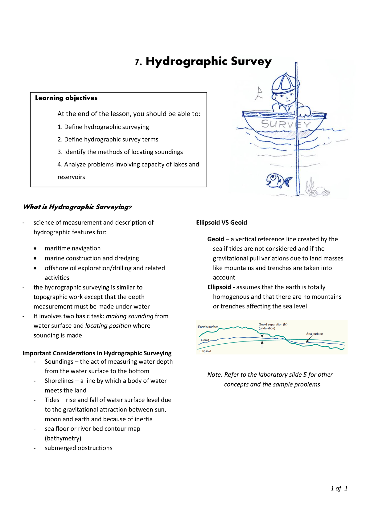 Hydrographic Survey - 1 Of 1 Department Of Civil Engineering ...